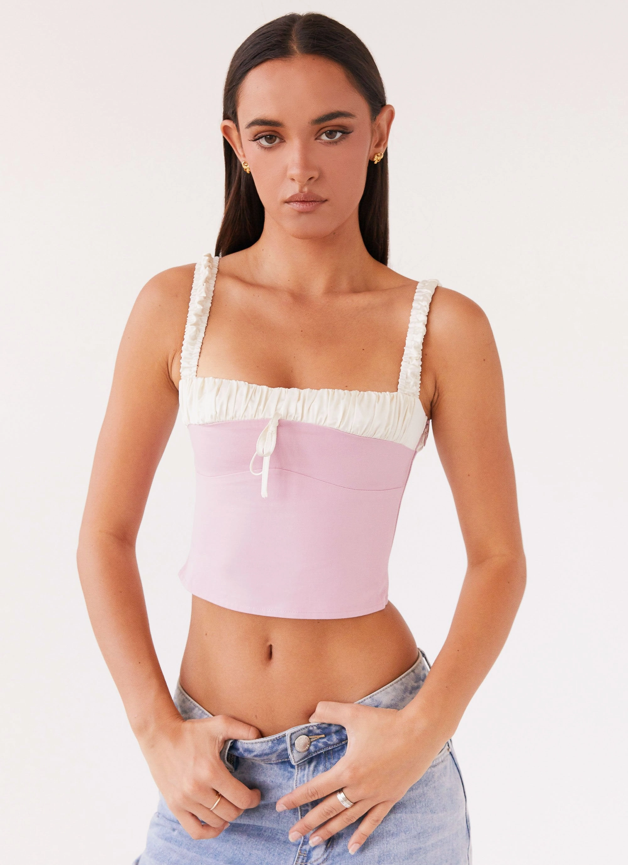 Ryder Bustier Top - Pink BoxyCrop HeavyweightThermal