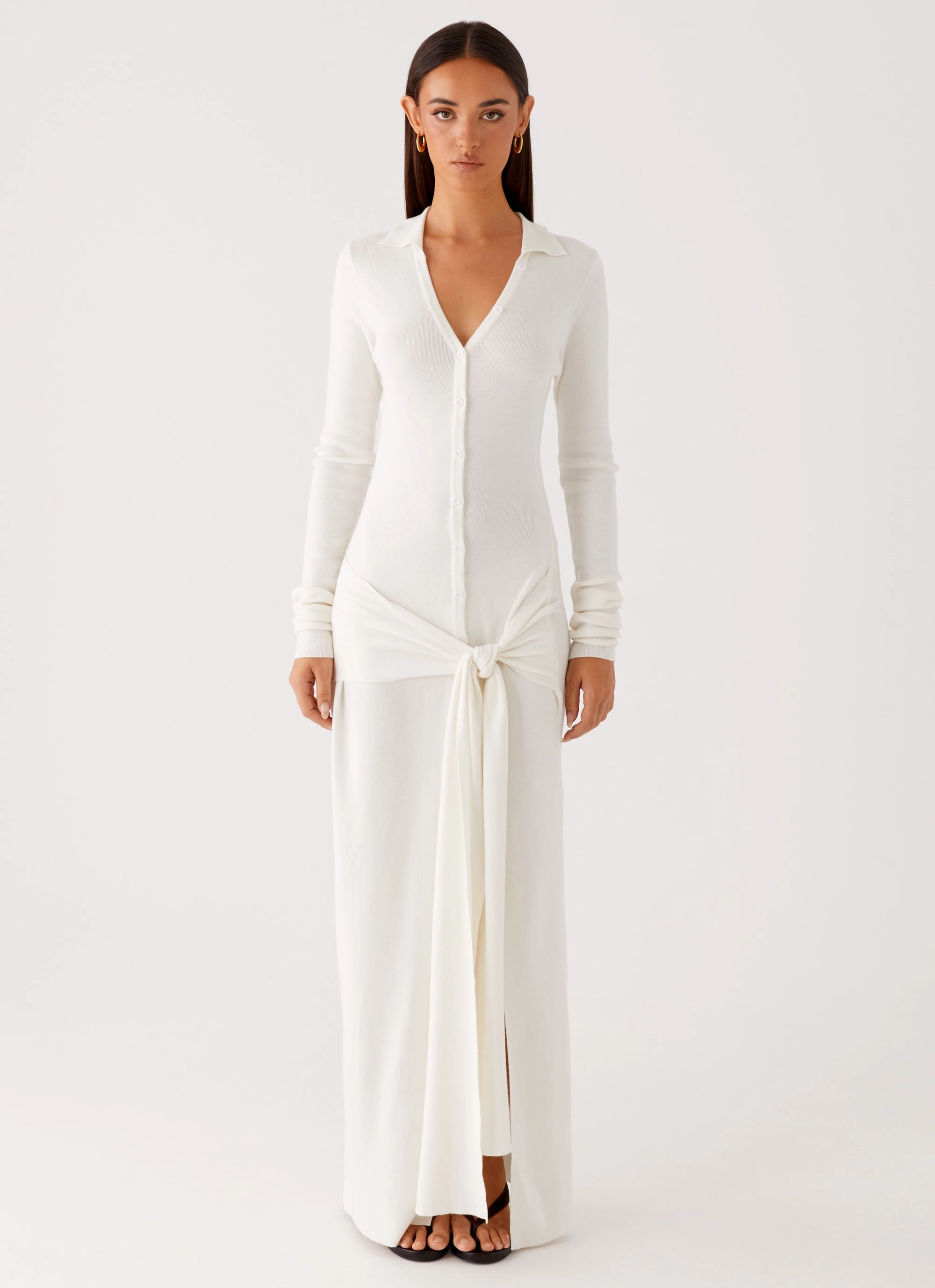Everyday Layers Sabetha Knit Maxi Dress - White