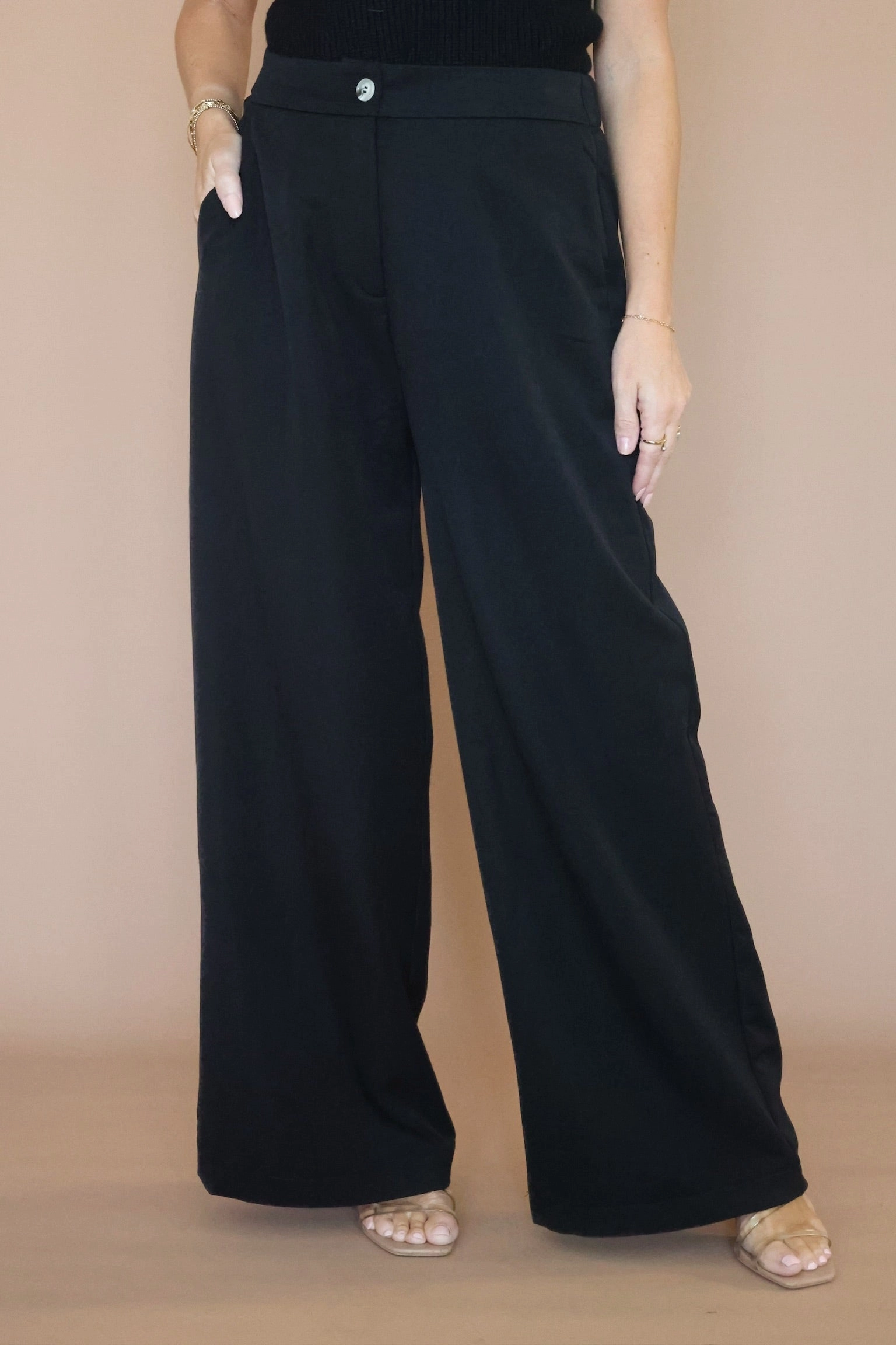 AllDayComfort Flexible Ribbed Cuffs Sabrina Pant - Black