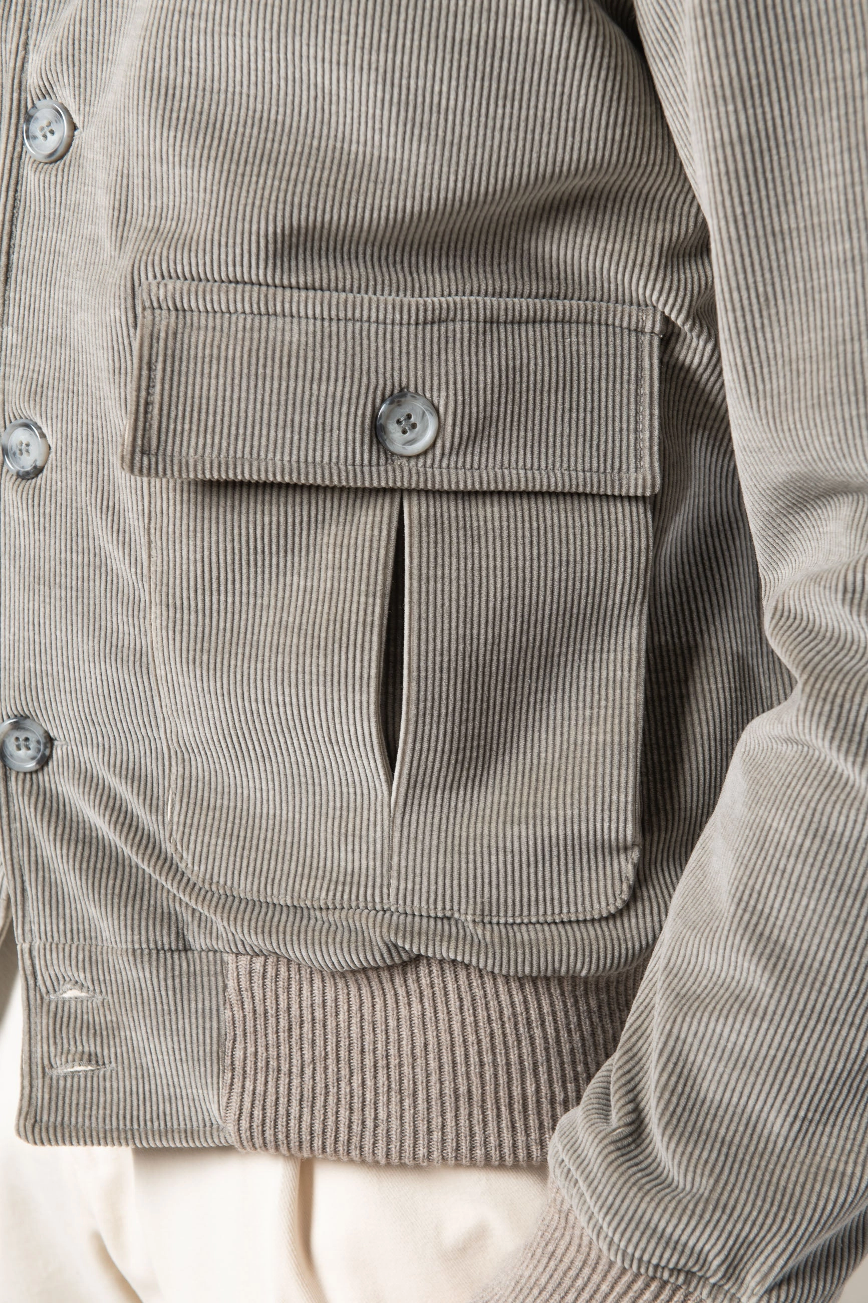 Sage corduroy bomber jacket ?C Made in Italy