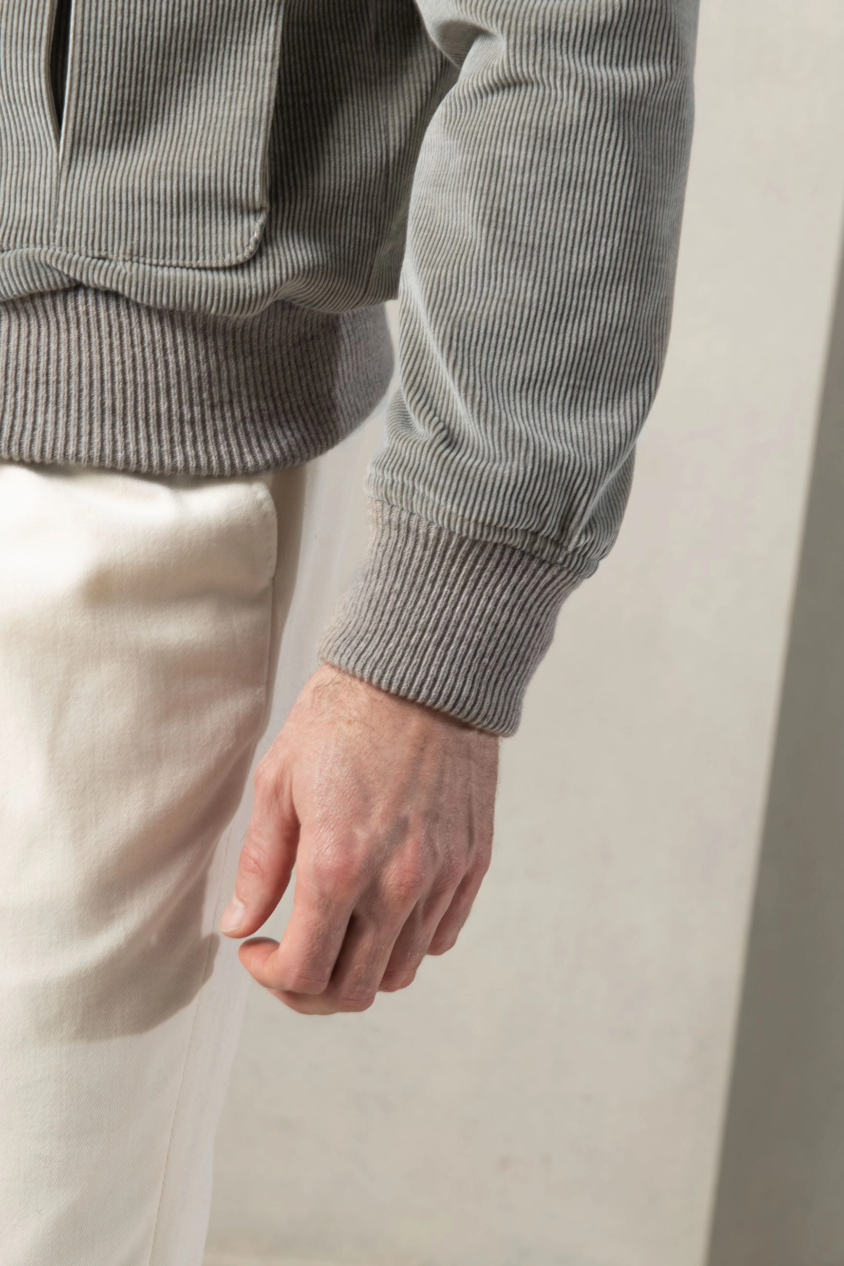 Sage corduroy bomber jacket ?C Made in Italy