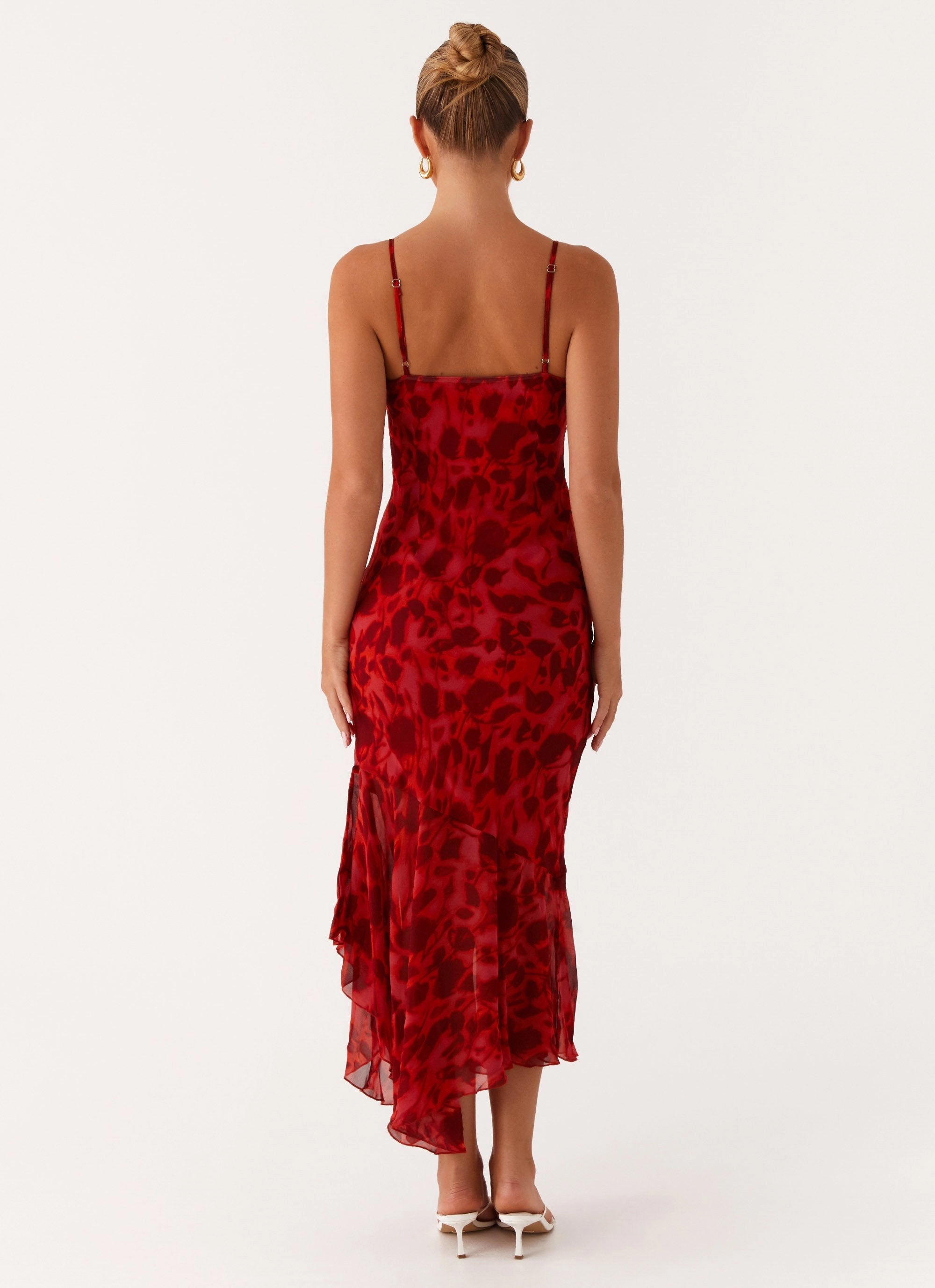 Smart Pairing Body Confidence Sally Midi Dress - Deep Red Floral