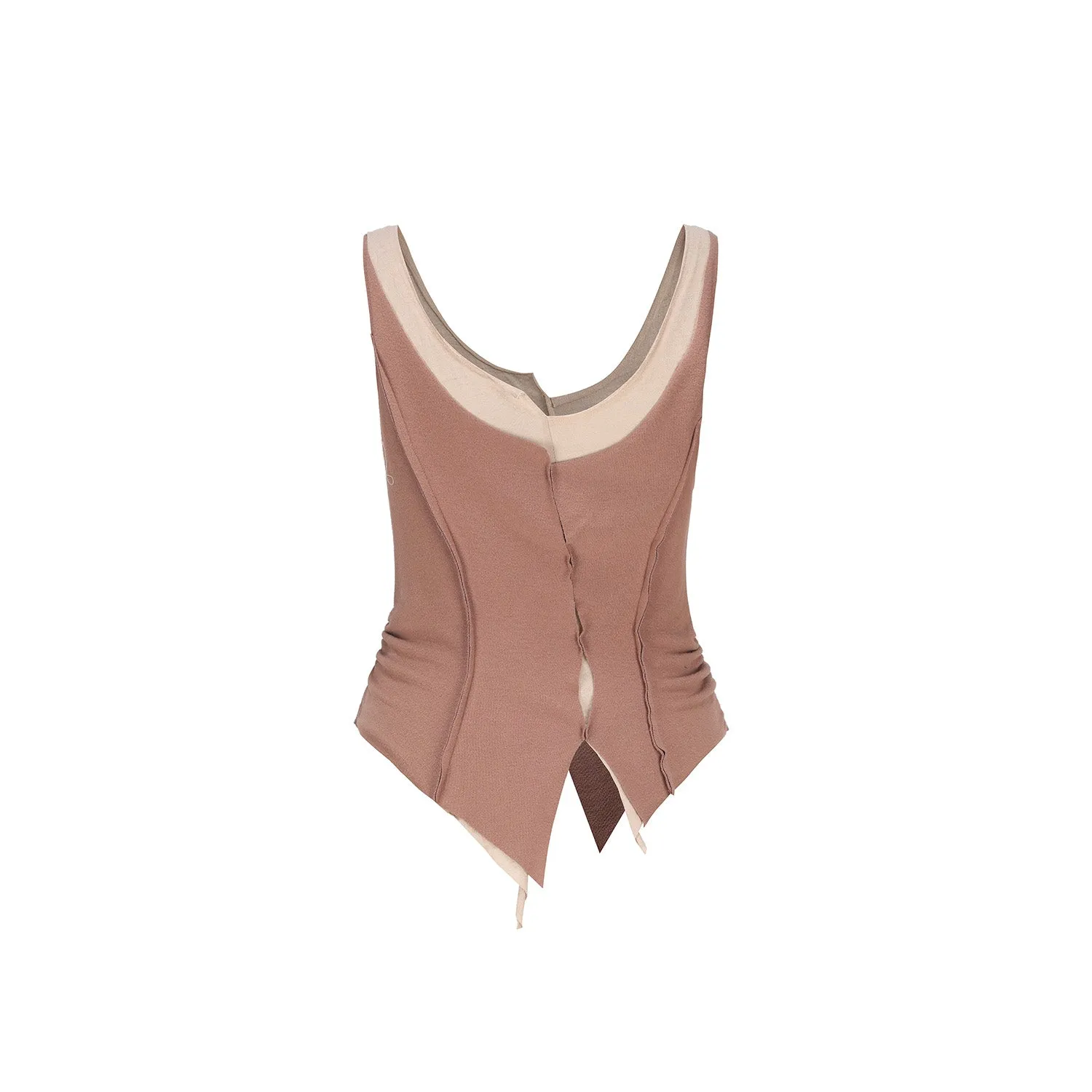 Salmon Deconstructed Knitted Tank Top