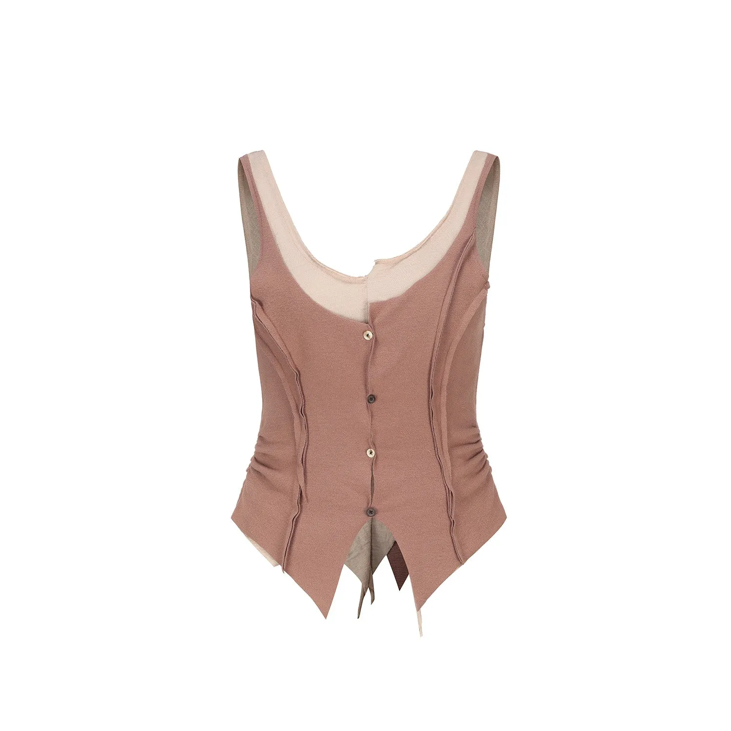 Salmon Deconstructed Knitted Tank Top
