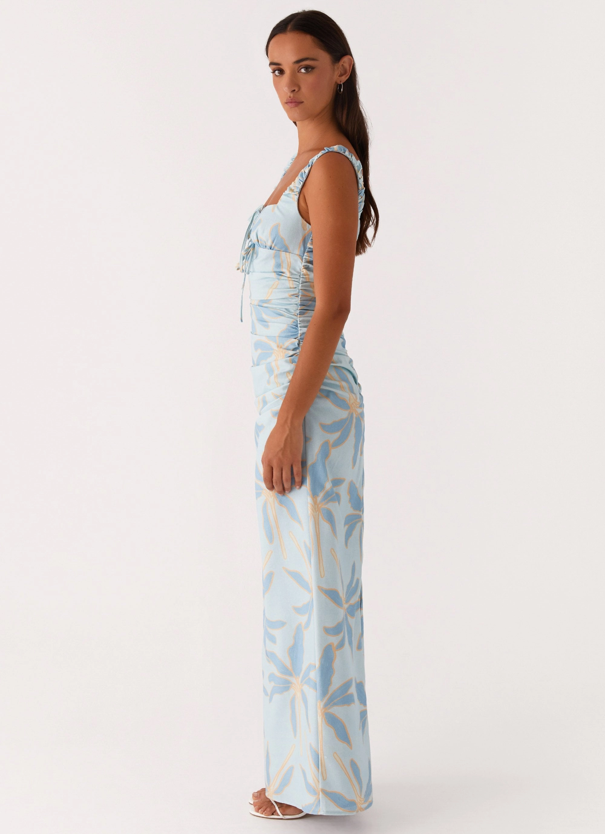 Tasteful Detail Cosmic Love Ruched Maxi Dress - Opulent Blue