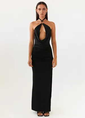 Samara Halterneck Maxi Dress - Black Quick Dry Technology Wedding guest Samara Halterneck Maxi Dress - Black