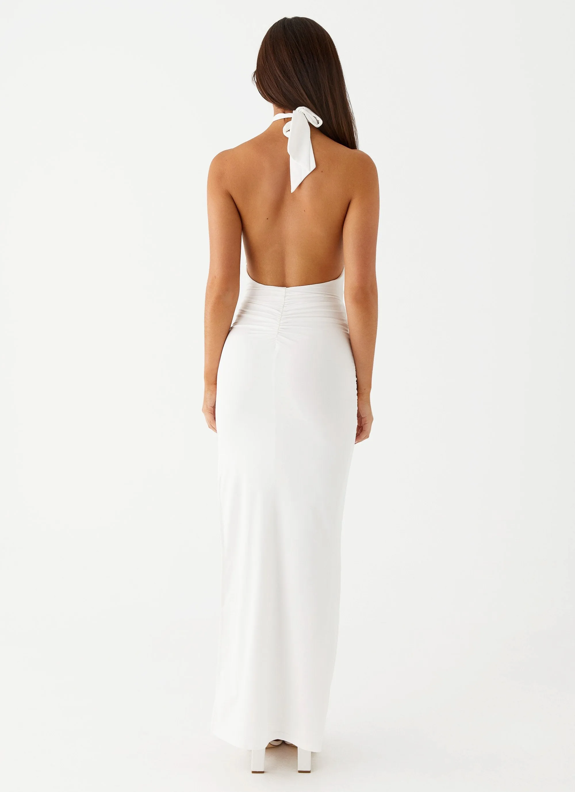 Comfort Wear Holiday Style Samara Halterneck Maxi Dress - White