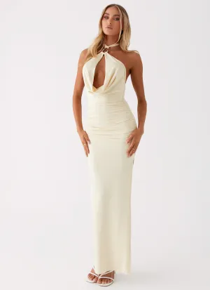 Weekend Vibes Tear Resistant Reinforcement Samara Halterneck Maxi Dress - Yellow