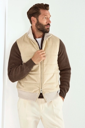 Sand alcantara vest - Made in Italy