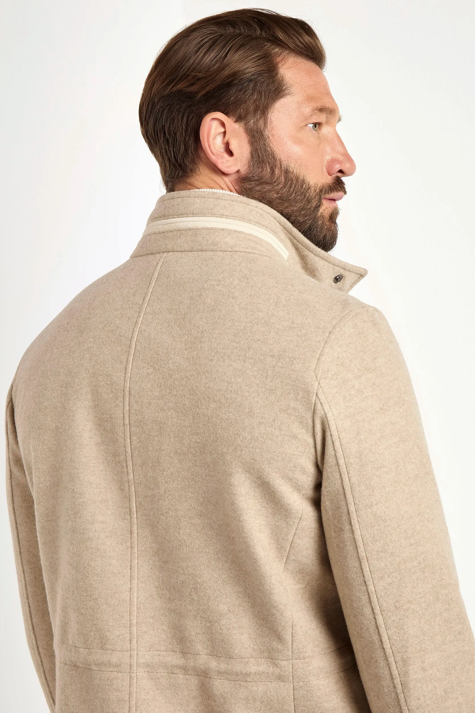 Sand cashmere field jacket - Made in Italy