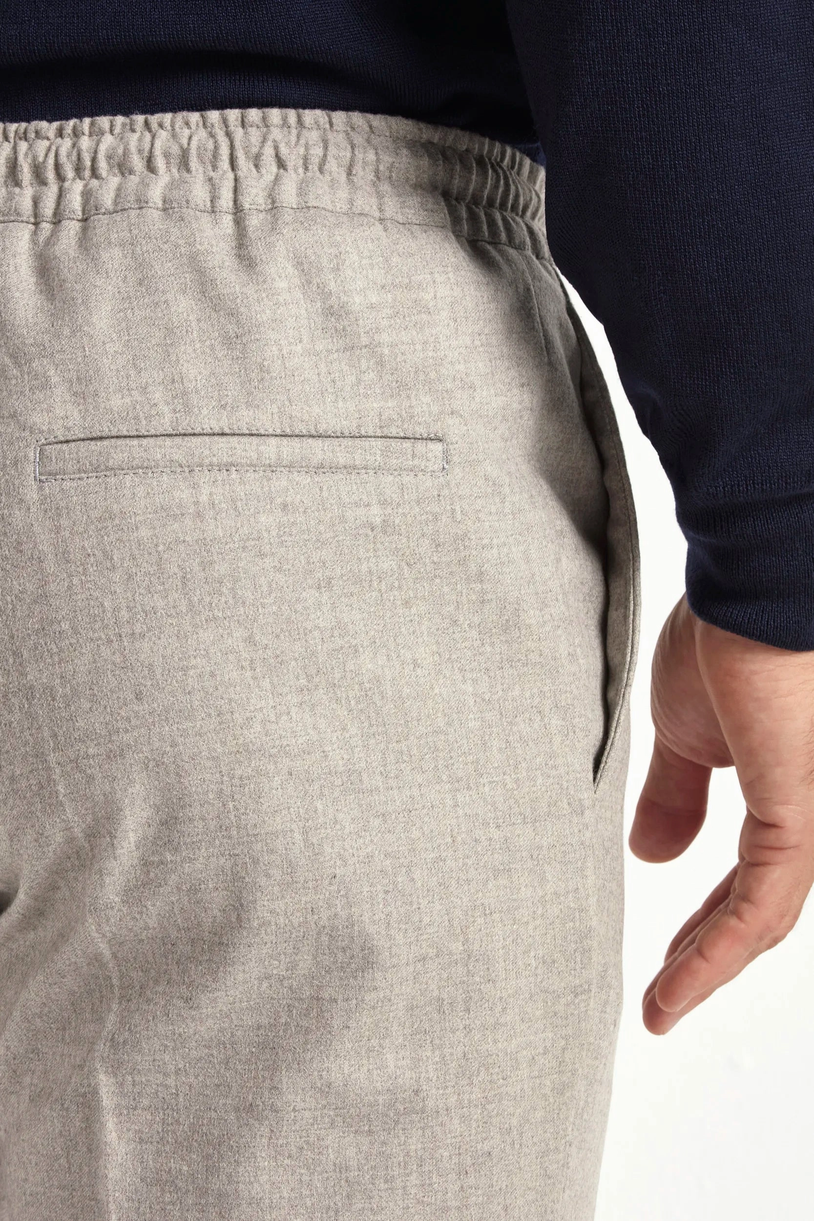 Sand flannel Alassio trousers - Made in Italy