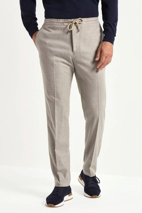 Sand flannel Alassio trousers - Made in Italy