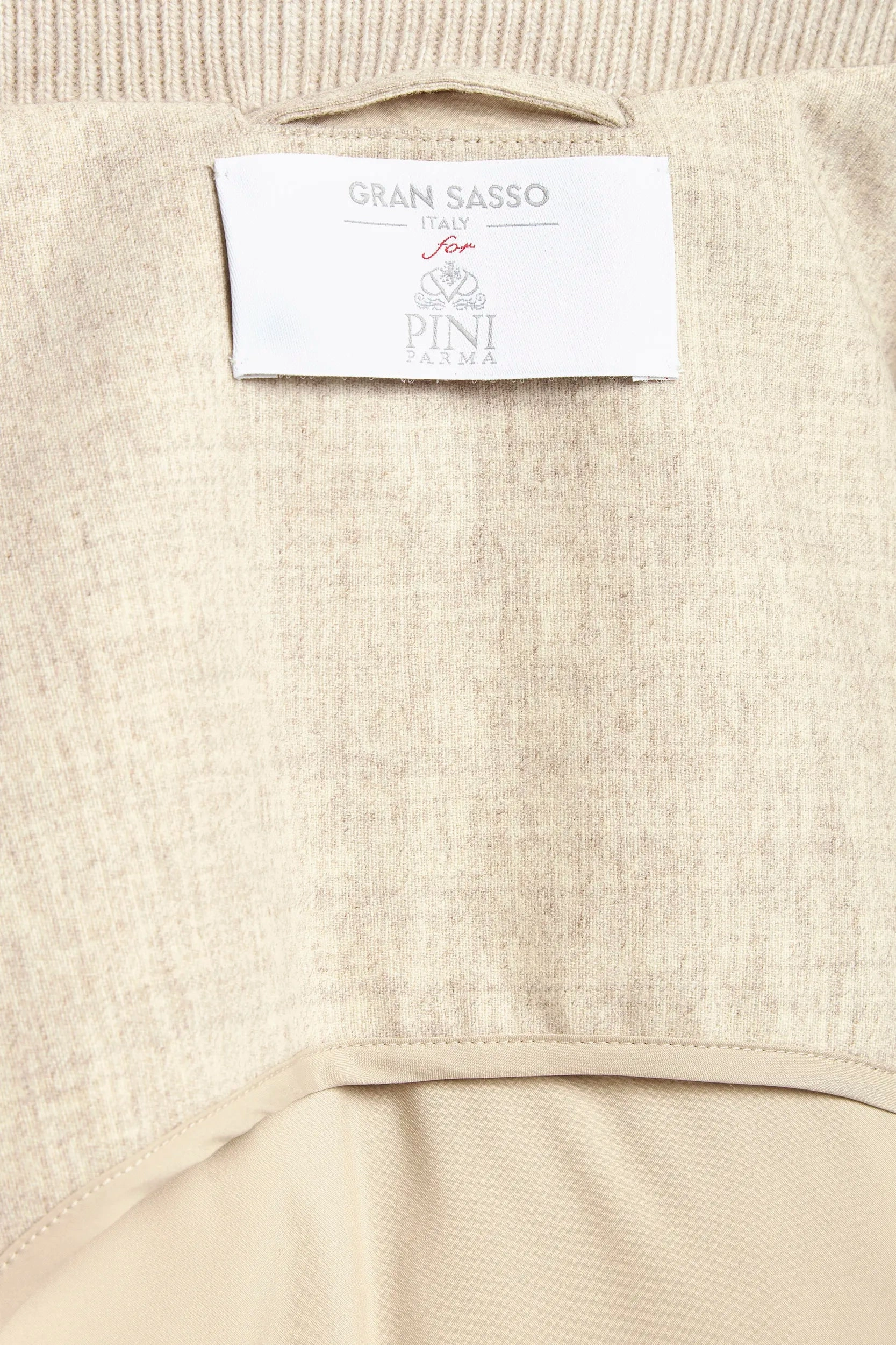 Sand flannel and knit hooded jacket - Made in Italy