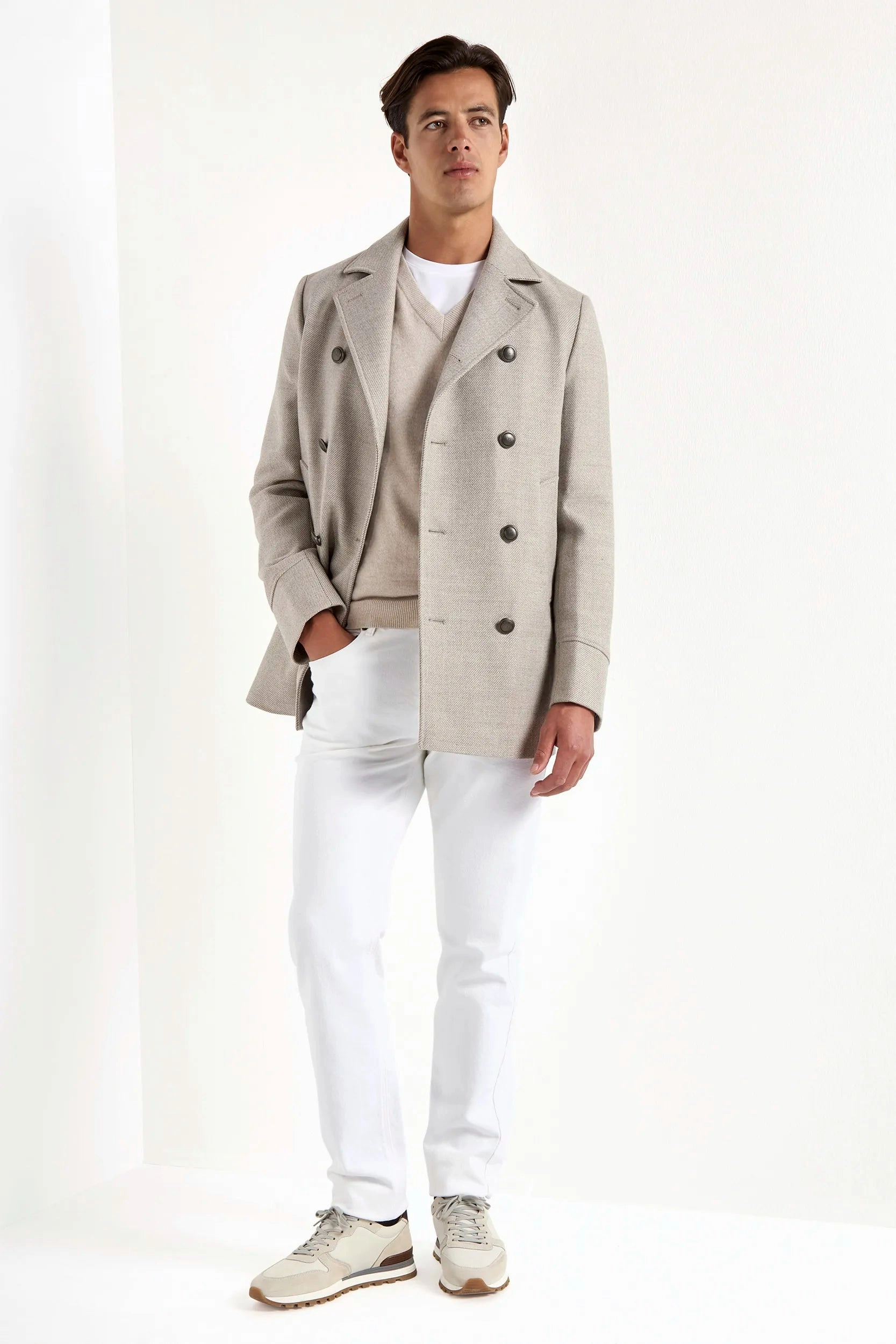 Sand peacoat - Made in Italy