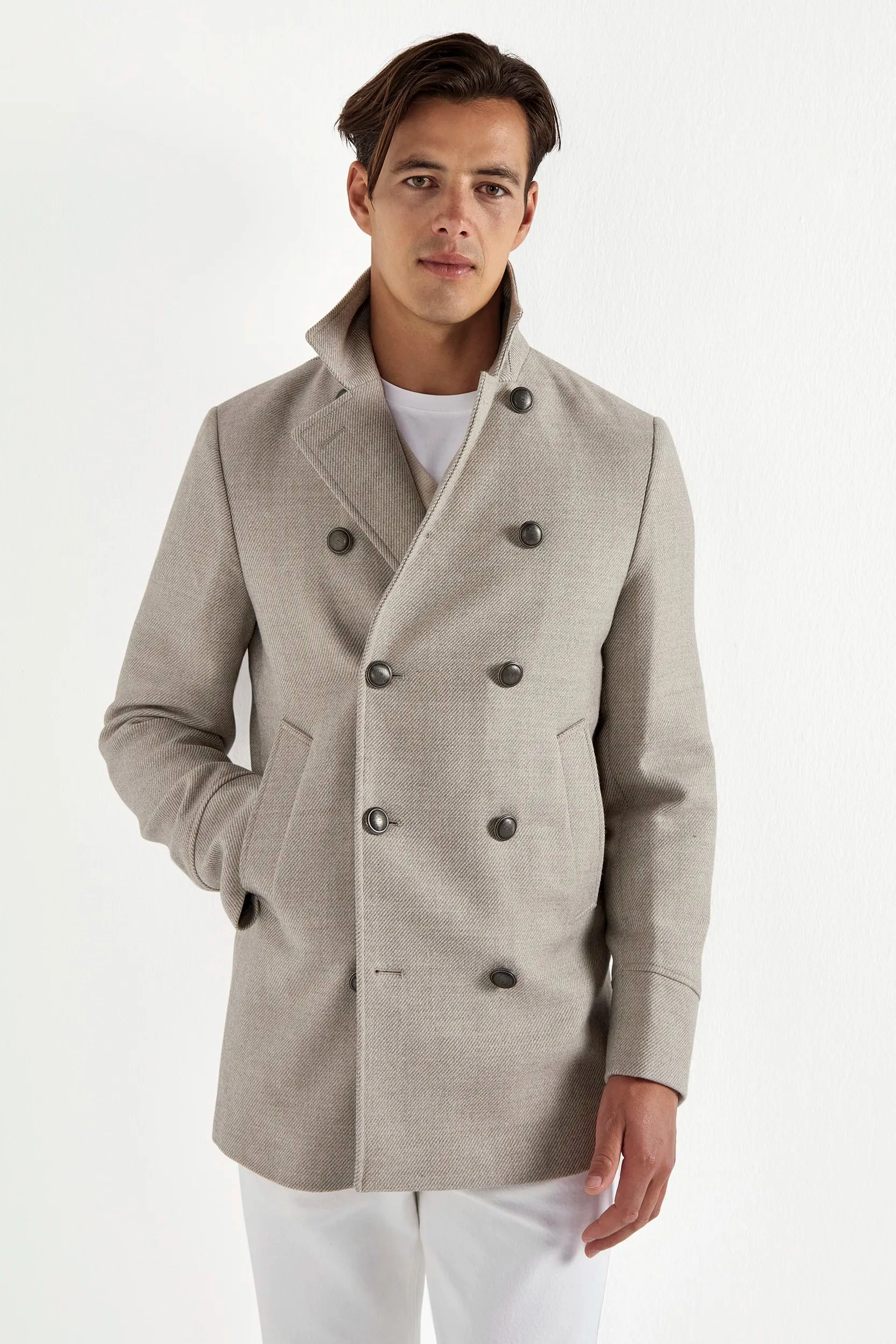 Sand peacoat - Made in Italy