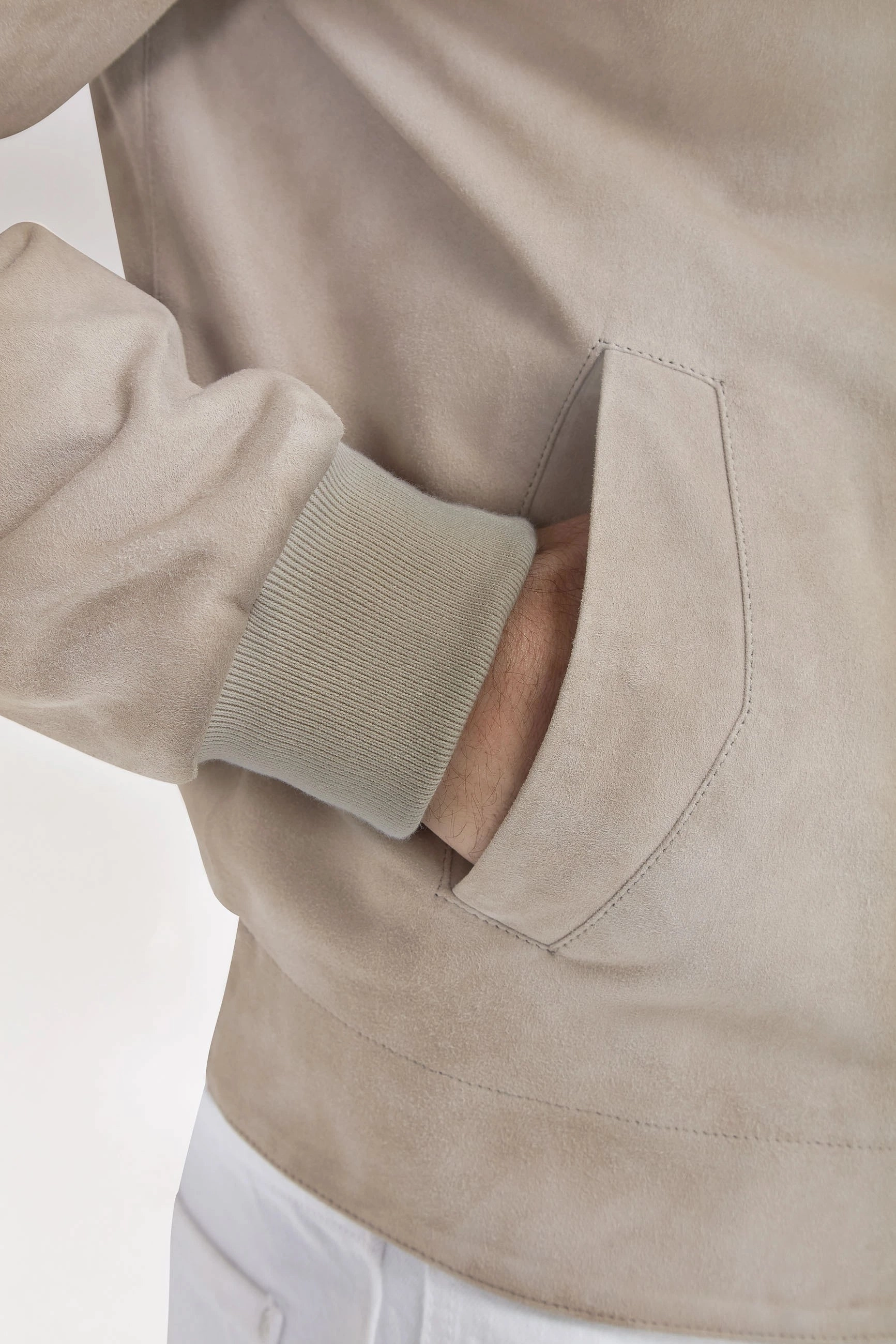 Sand suede jacket ?C Made in Italy