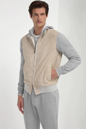 Sand suede reversible vest - Made in Italy