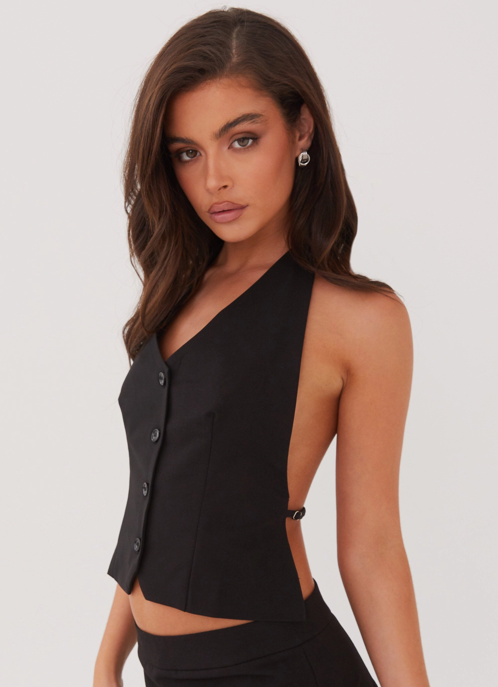 Sarah Halterneck Vest Top - Black AntiStaticTreatment