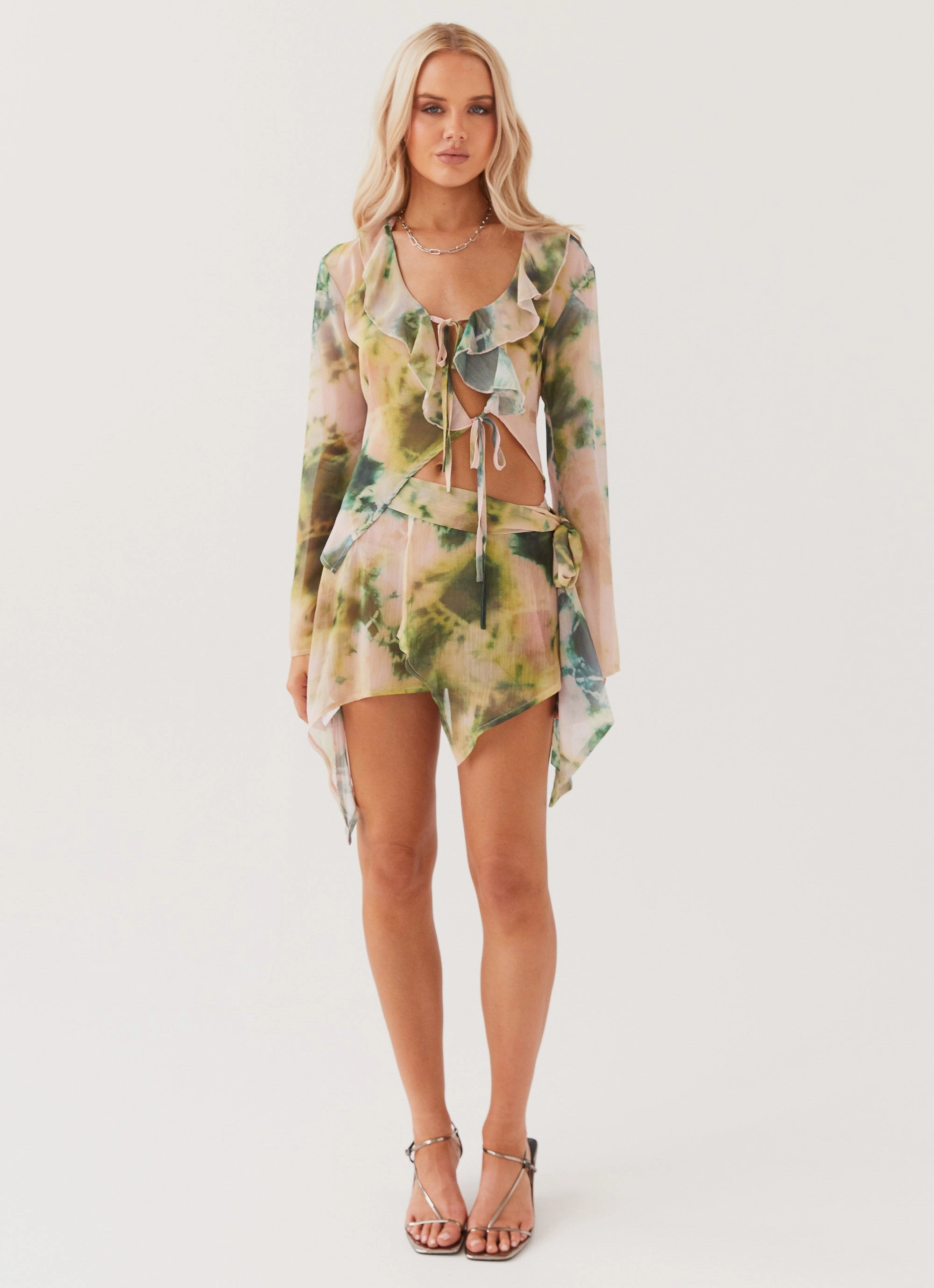 Eco Friendly Construction Versatile Daily Layer Sariah Tie Long Sleeve Top - Rainforest