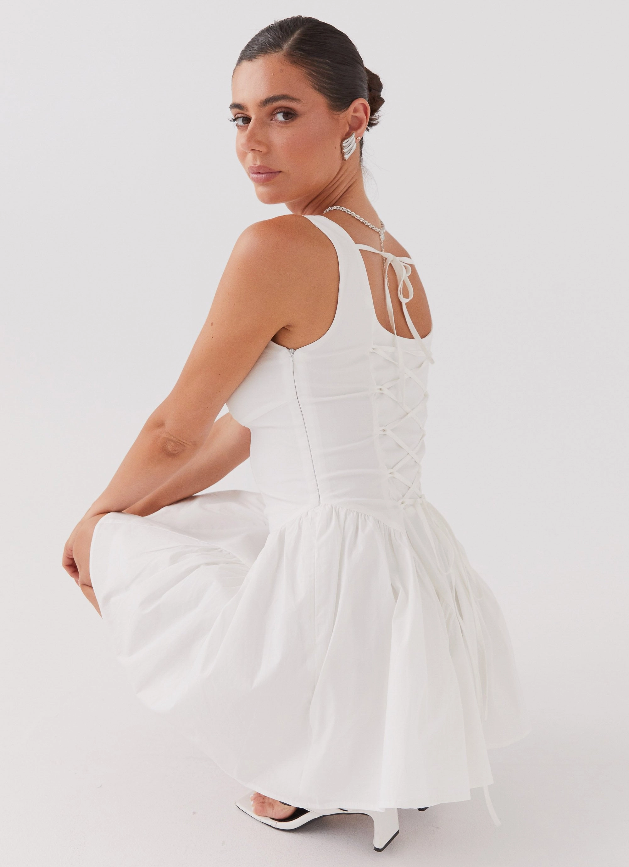 Simple Chic Sassy Soiree Corset Mini Dress - White