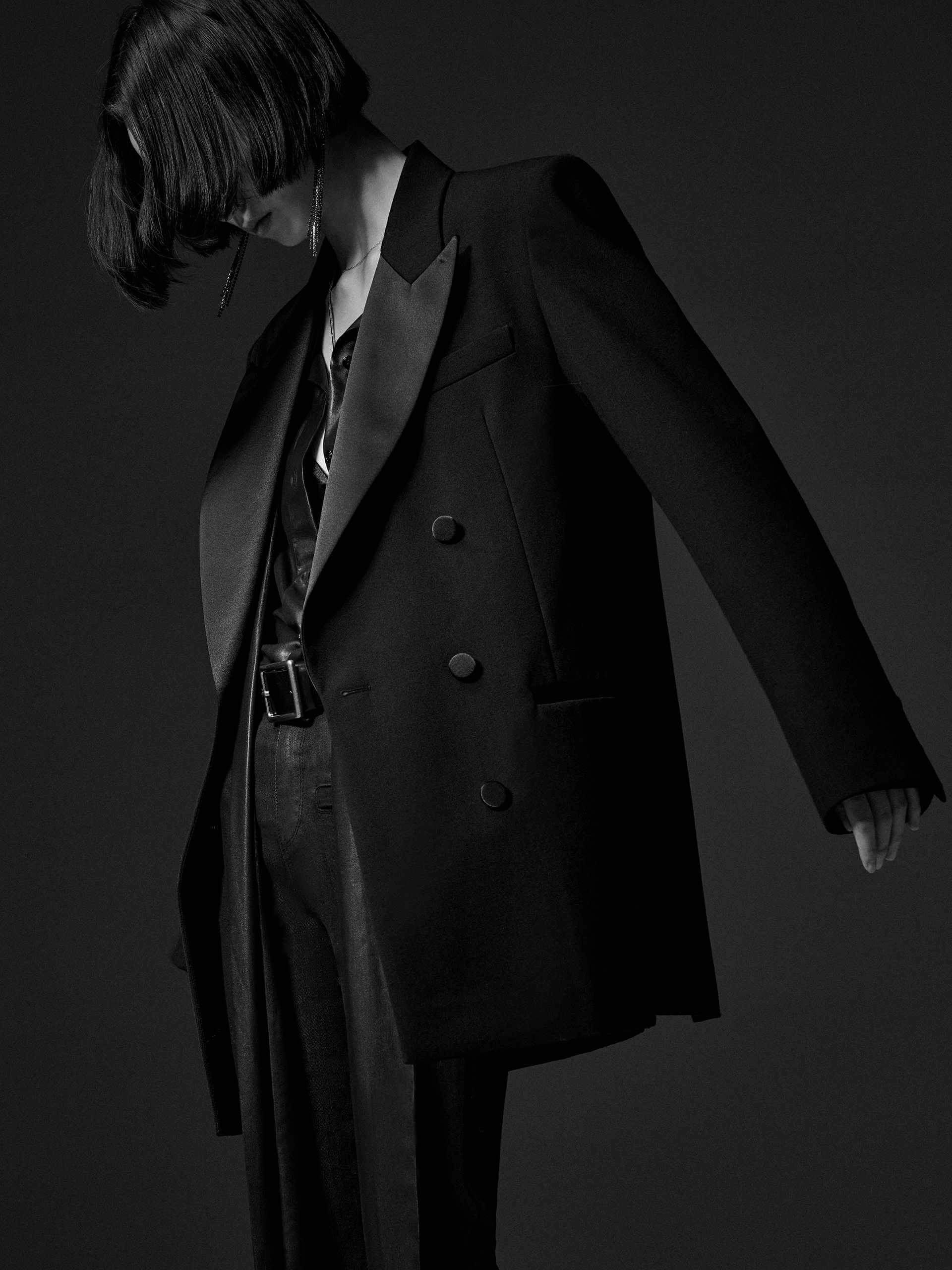 Satin Collar Tailored Blazer