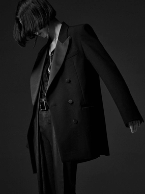 Satin Collar Tailored Blazer Satin Collar Tailored Blazer