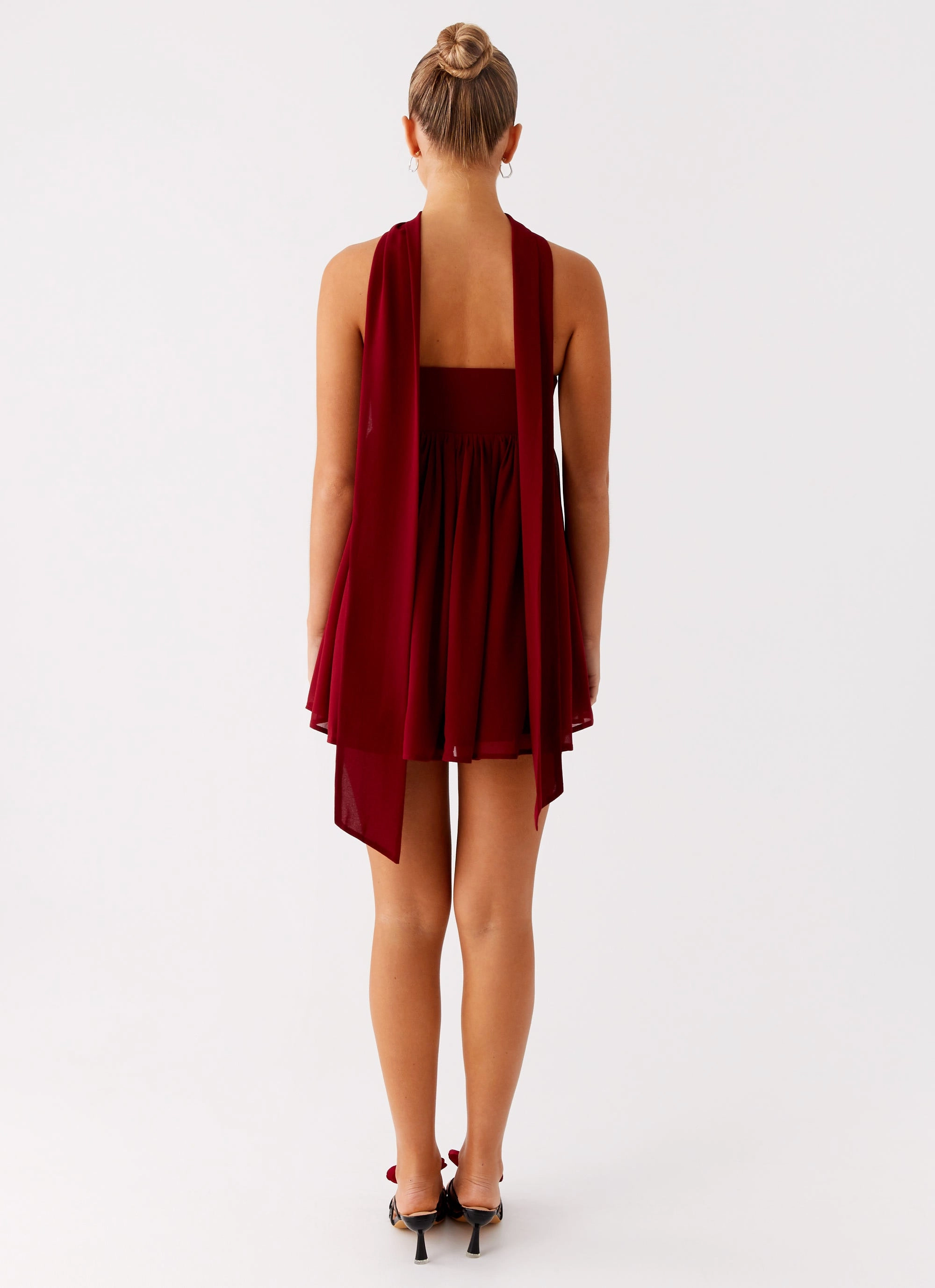 Saturn Mini Dress - Maroon Breathable-Lining Soft Presence