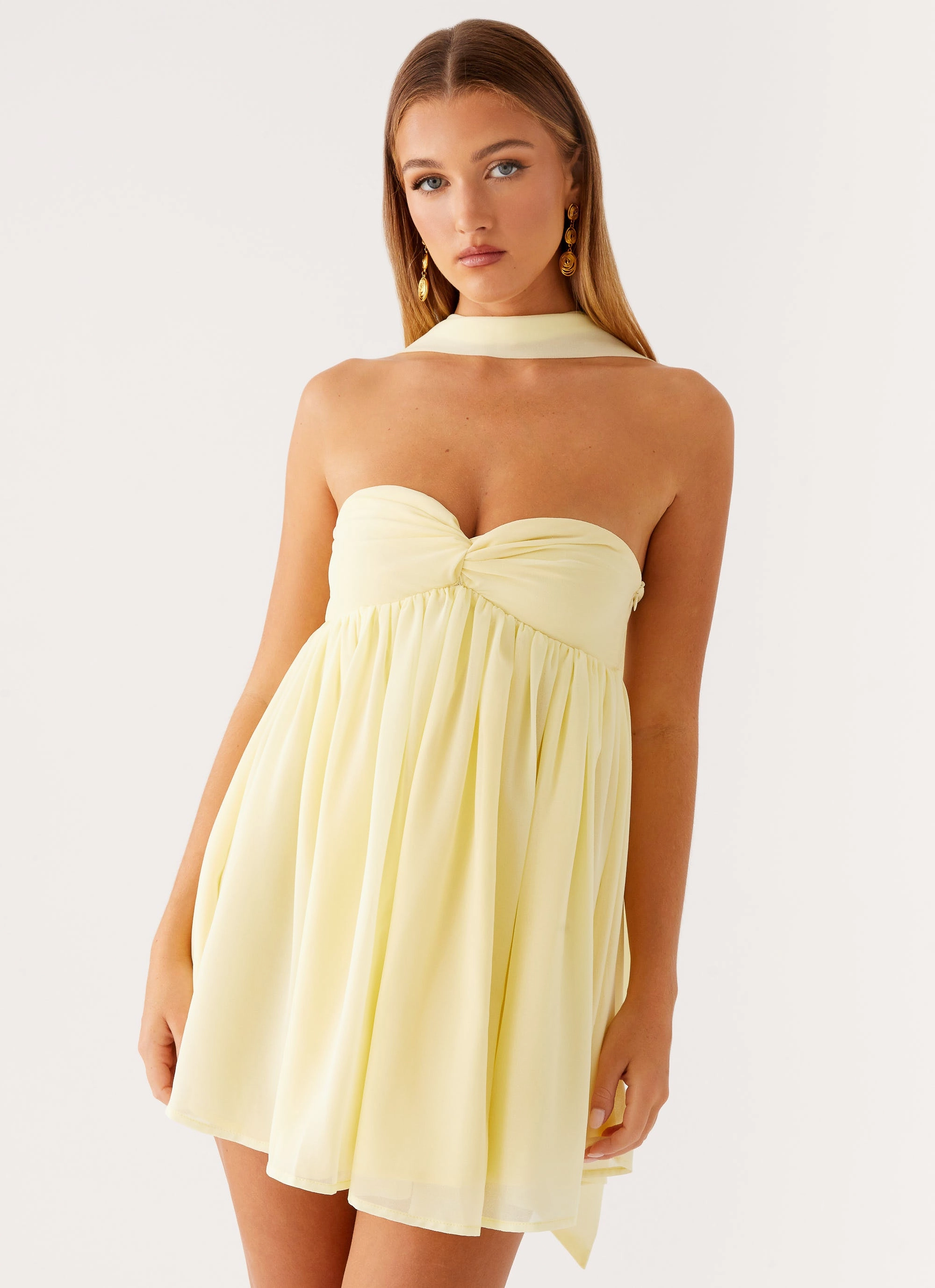 Saturn Mini Dress - Yellow Modest Cut Chic Fit