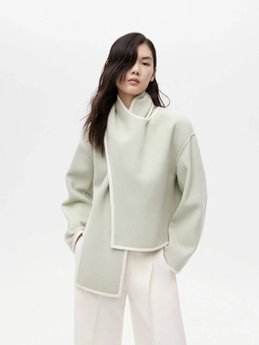Scarf Collar Cropped Coat Scarf Collar Cropped Coat