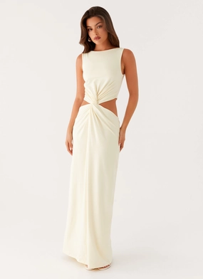 sculpted look Lilabelle Twist Maxi Dress - Yellow Lilabelle Twist Maxi Dress - Yellow Casual Tones