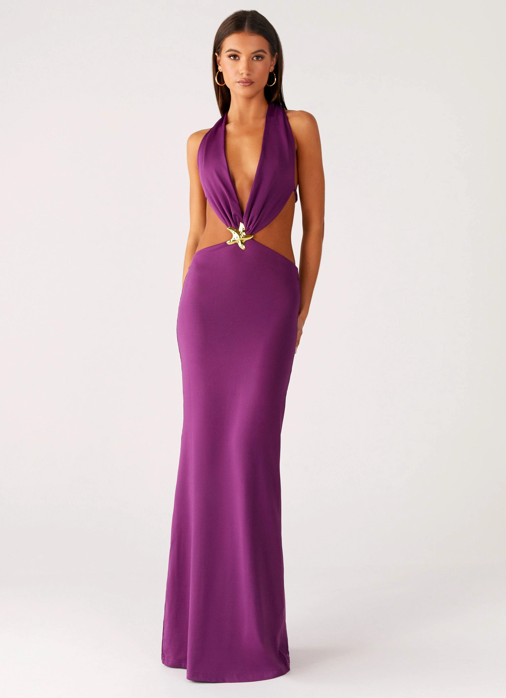Vibrant Waist Fit Elegant Waist Sea Siren Maxi Dress - Violetta