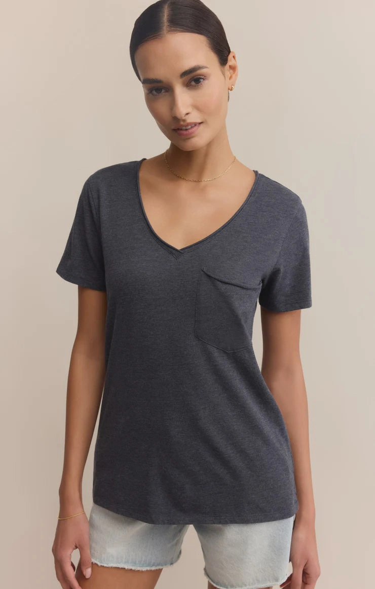 Modern Pocket Tee- Eclipse DoubleStitching ClassicCrewNeck