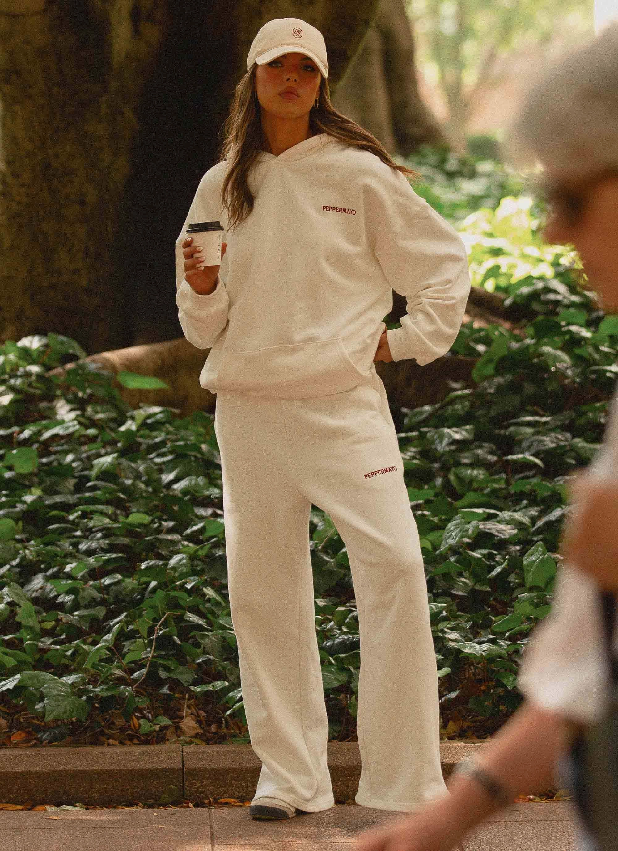 Signature Oversized Hoodie - Ivory Layered Collar LightPadding