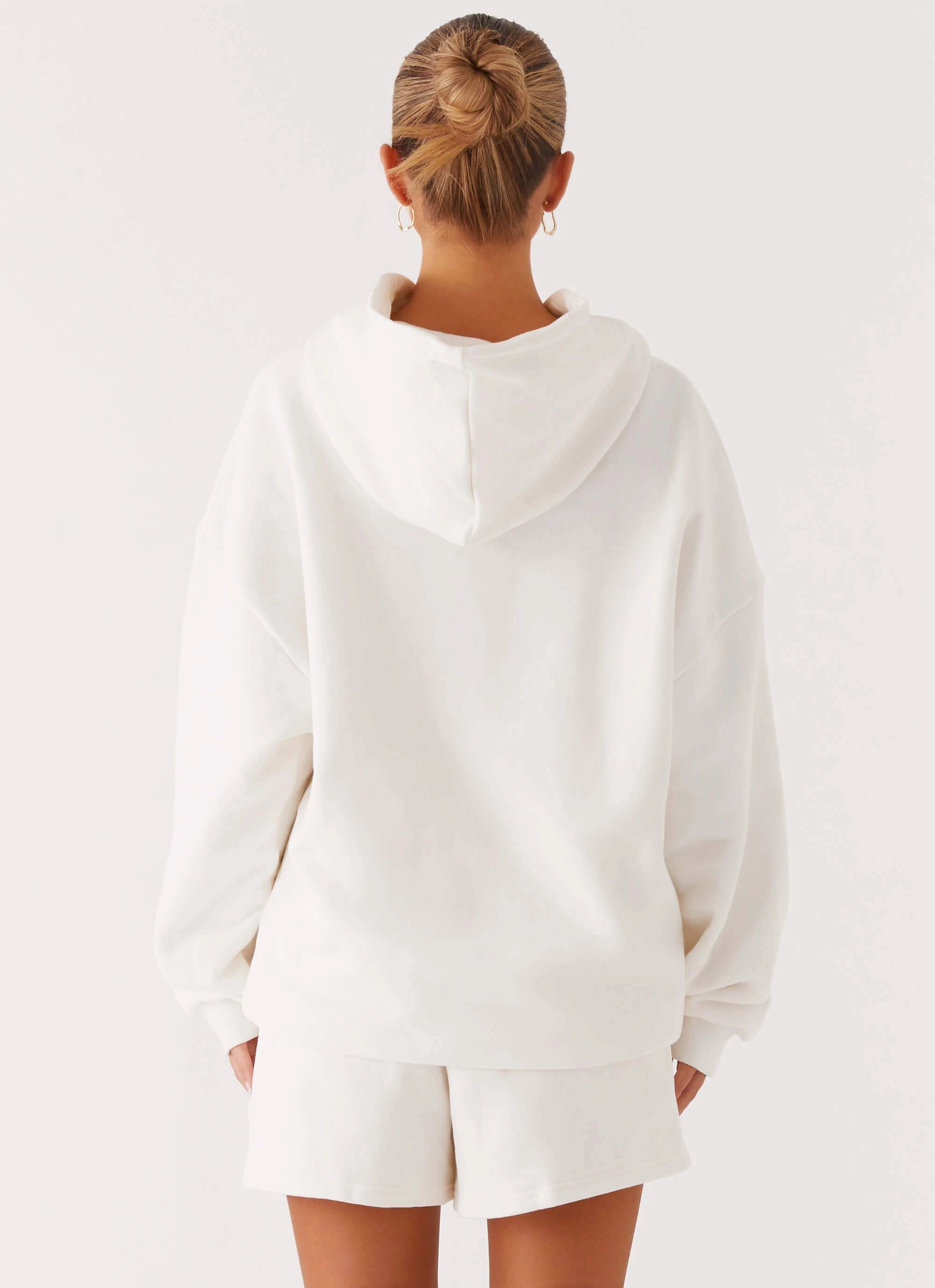 Compact Packable Timeless Piece Signature Oversized Hoodie - Ivory