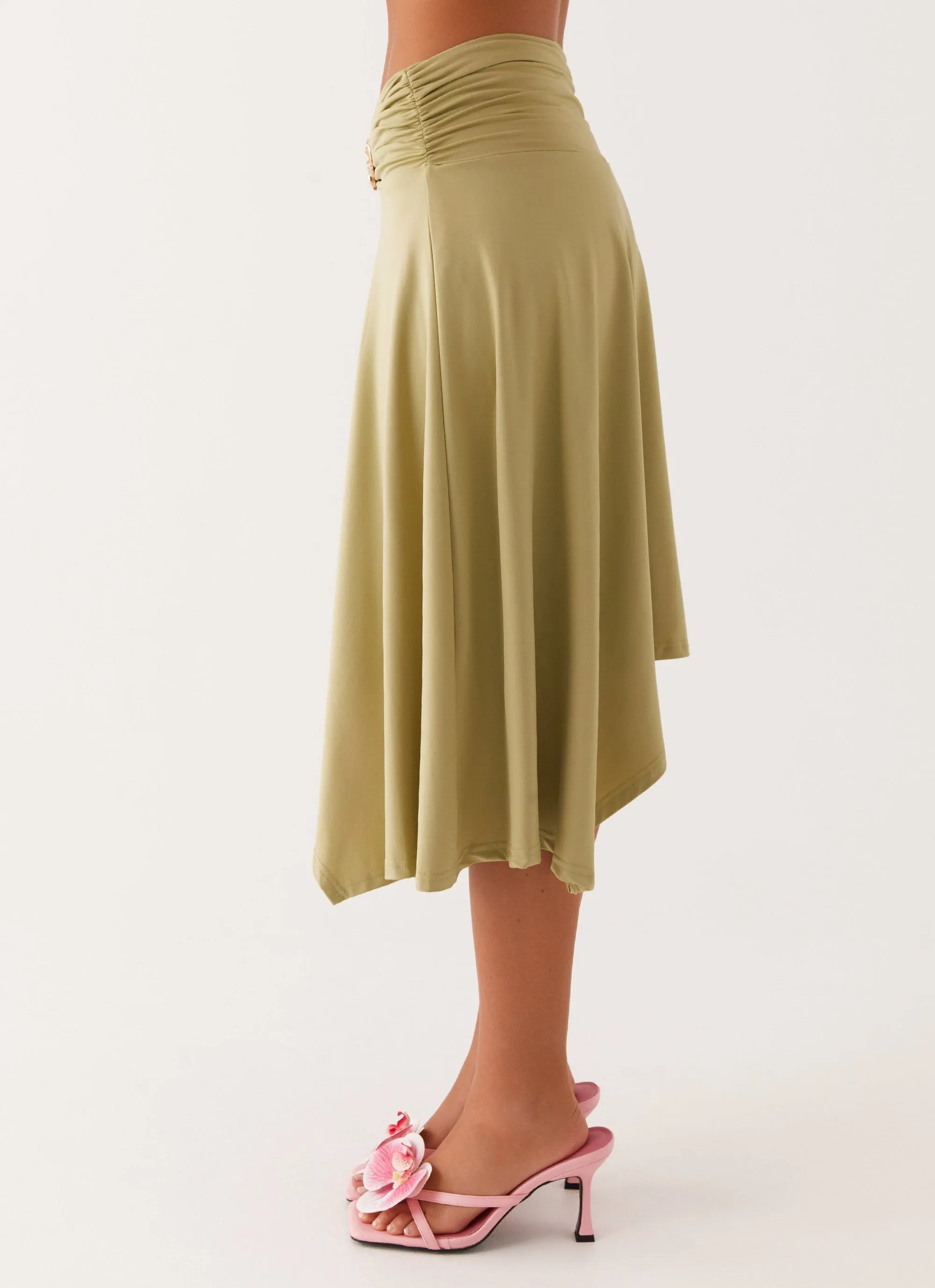 Hygienic Coating Dolly Midi Skirt - Green
