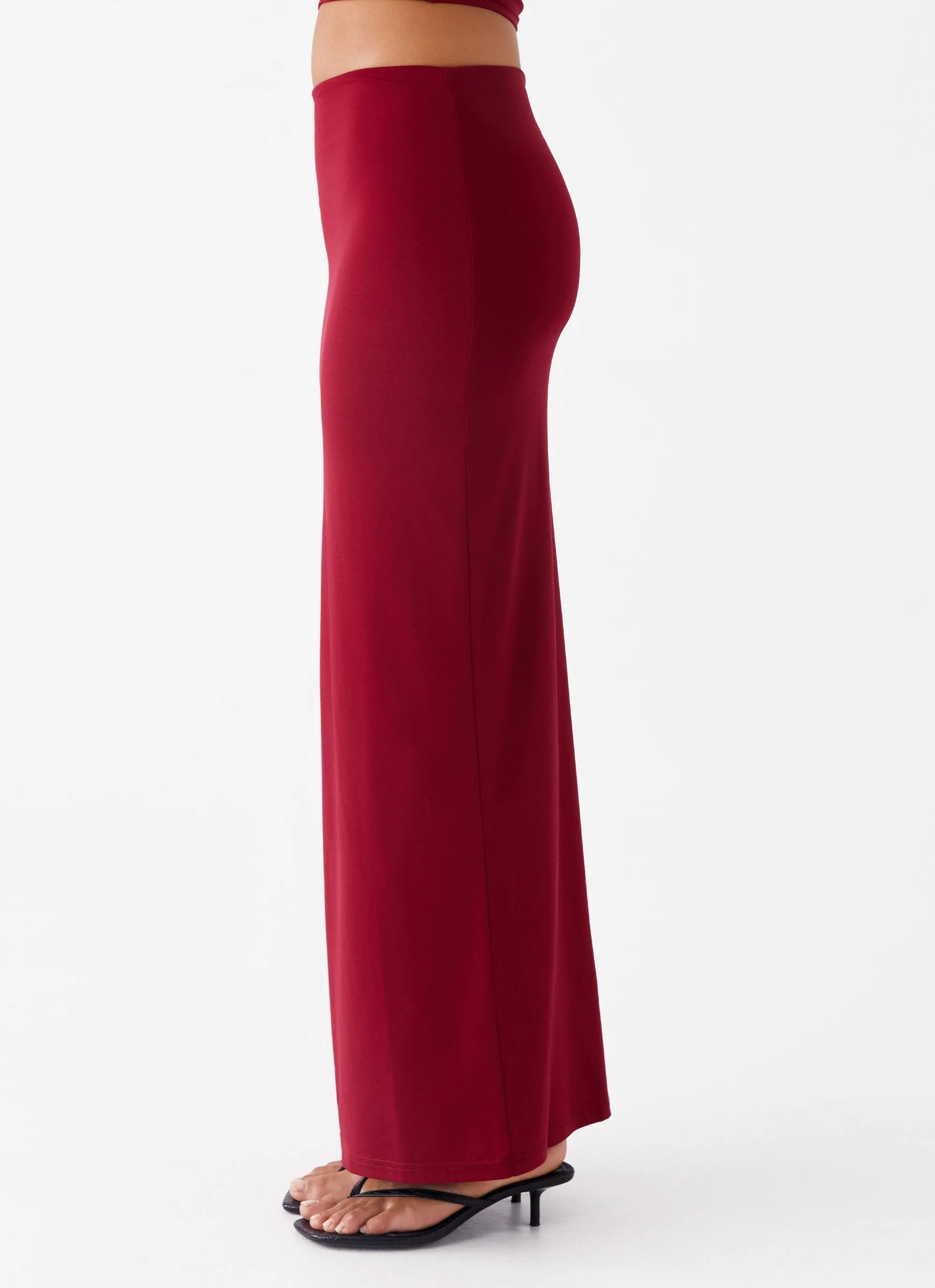 Solace Soul Maxi Skirt - Maroon Contemporary Brand