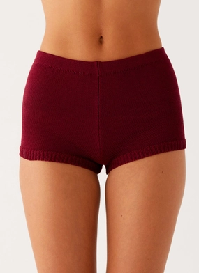Miffy Mini Shorts - Maroon Abrasion Proof Shoulders
