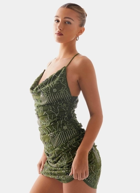 Seona Beaded Dress - Khaki Versatile Layer Seona Beaded Dress - Khaki Smooth Lines