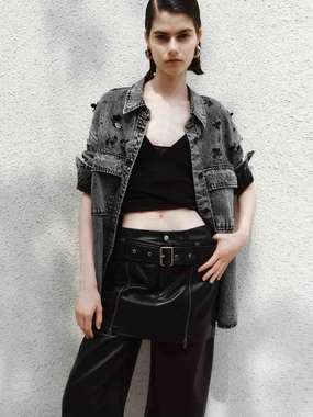 Sequin Detail Loose Jacket