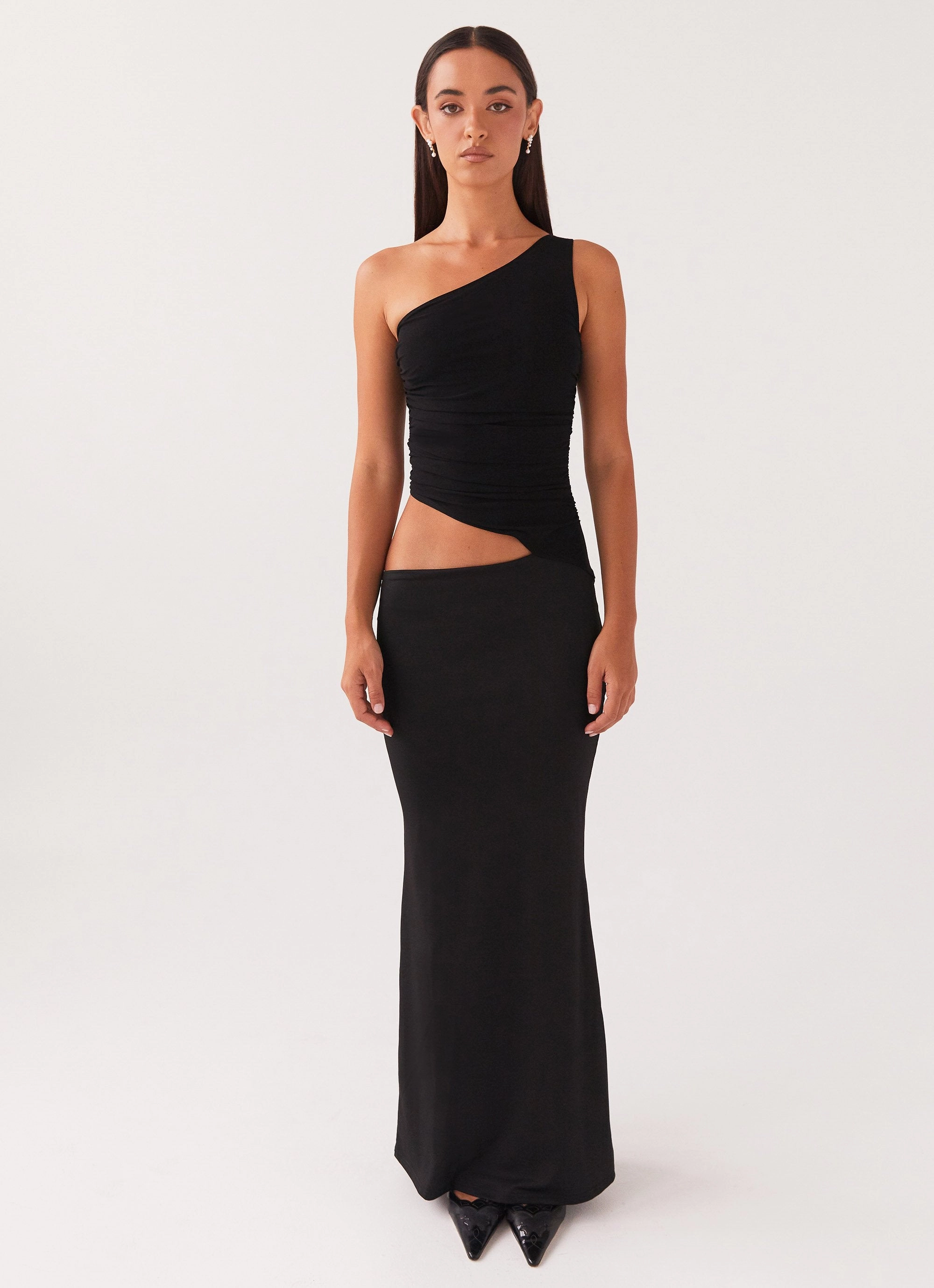 Seranella One Shoulder Maxi Dress - Black Bold Style