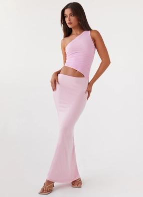 Seranella One Shoulder Maxi Dress - Pink quick - drying Plus Fit Minimal Harmony Seranella One Shoulder Maxi Dress - Pink