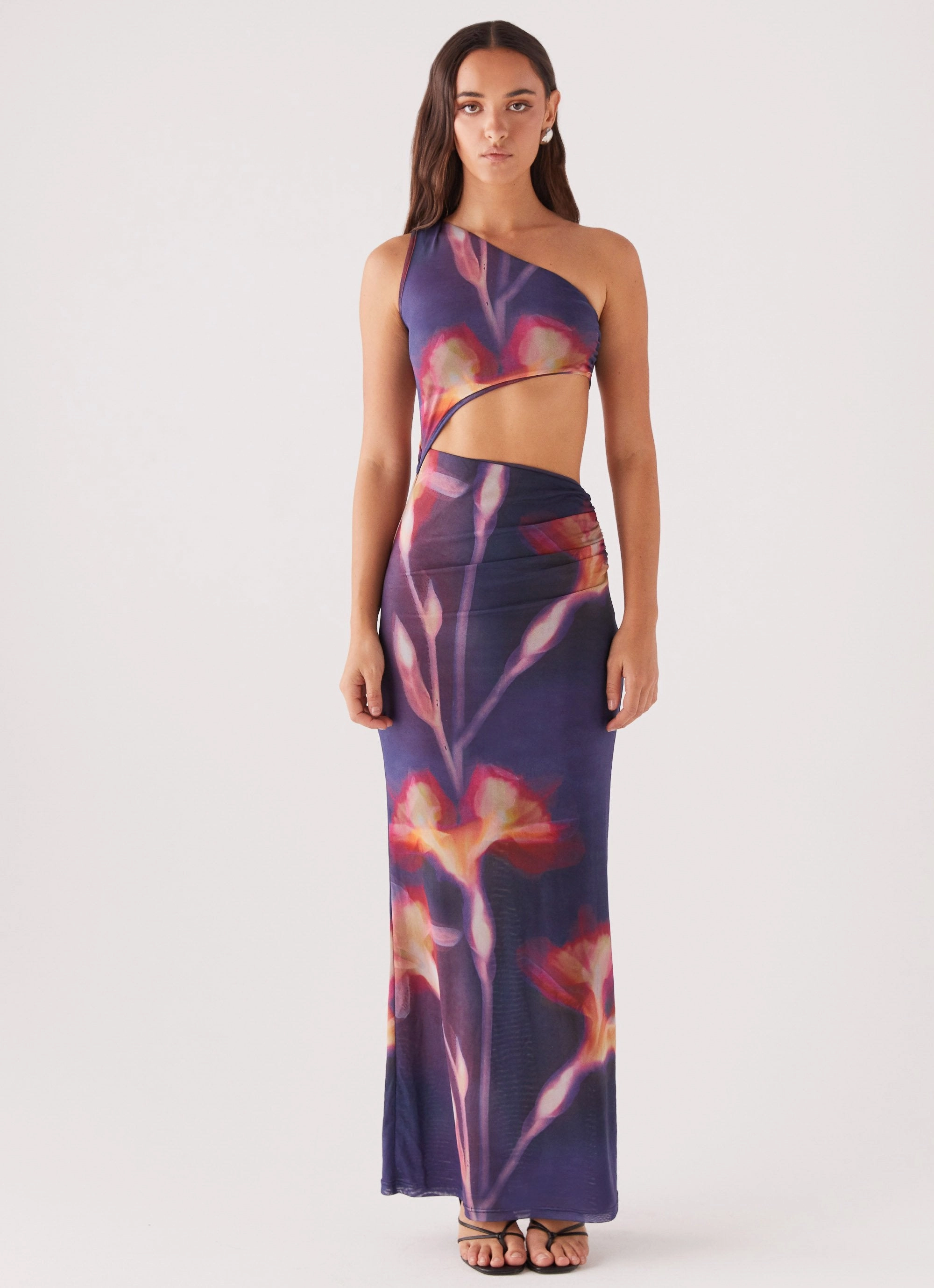 Pastel Sky Shadows In The Sun Mesh Maxi Dress - Ember Rose