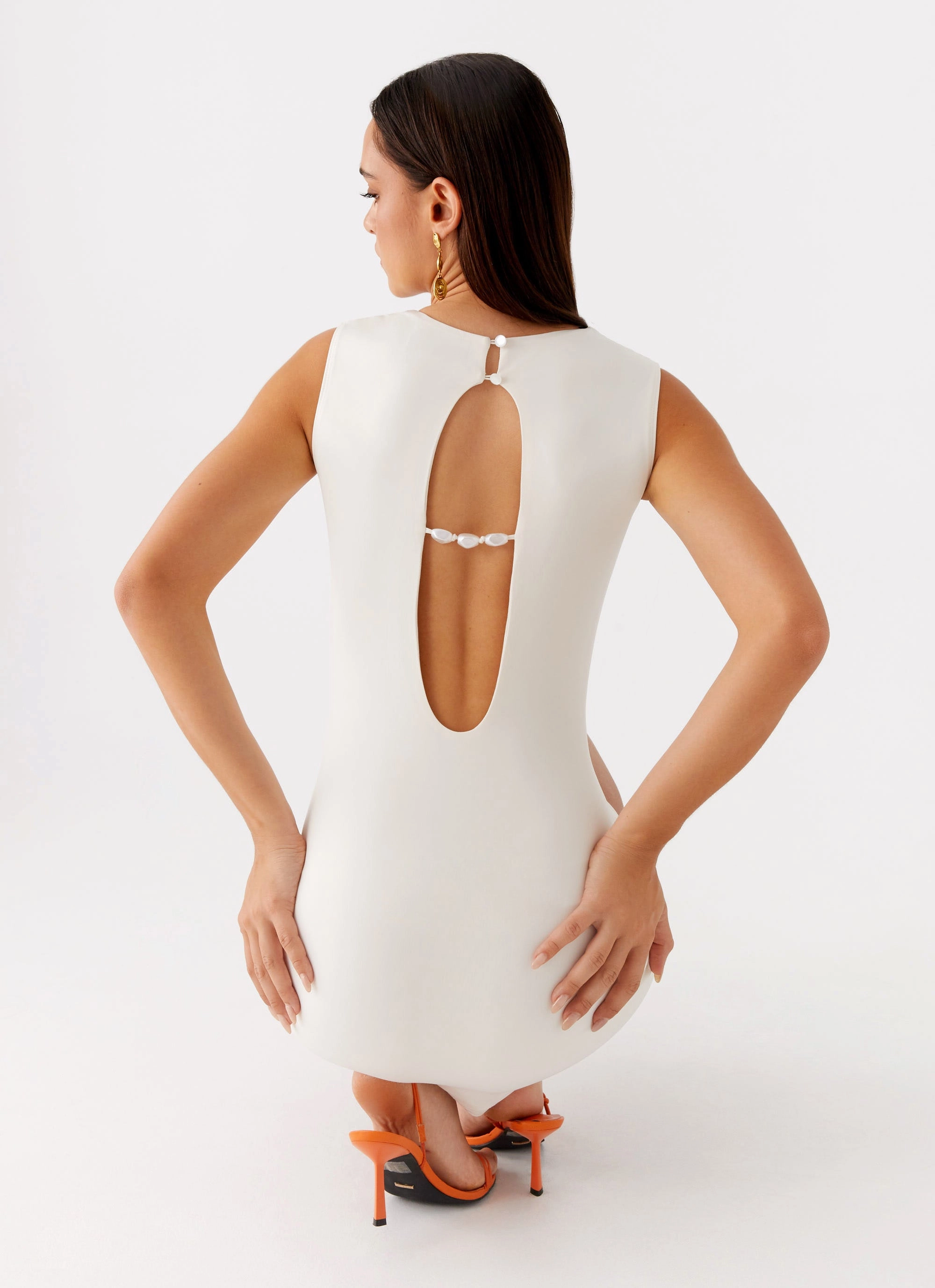 Shai Pearl Mini Dress - Ivory Sleek Tailoring