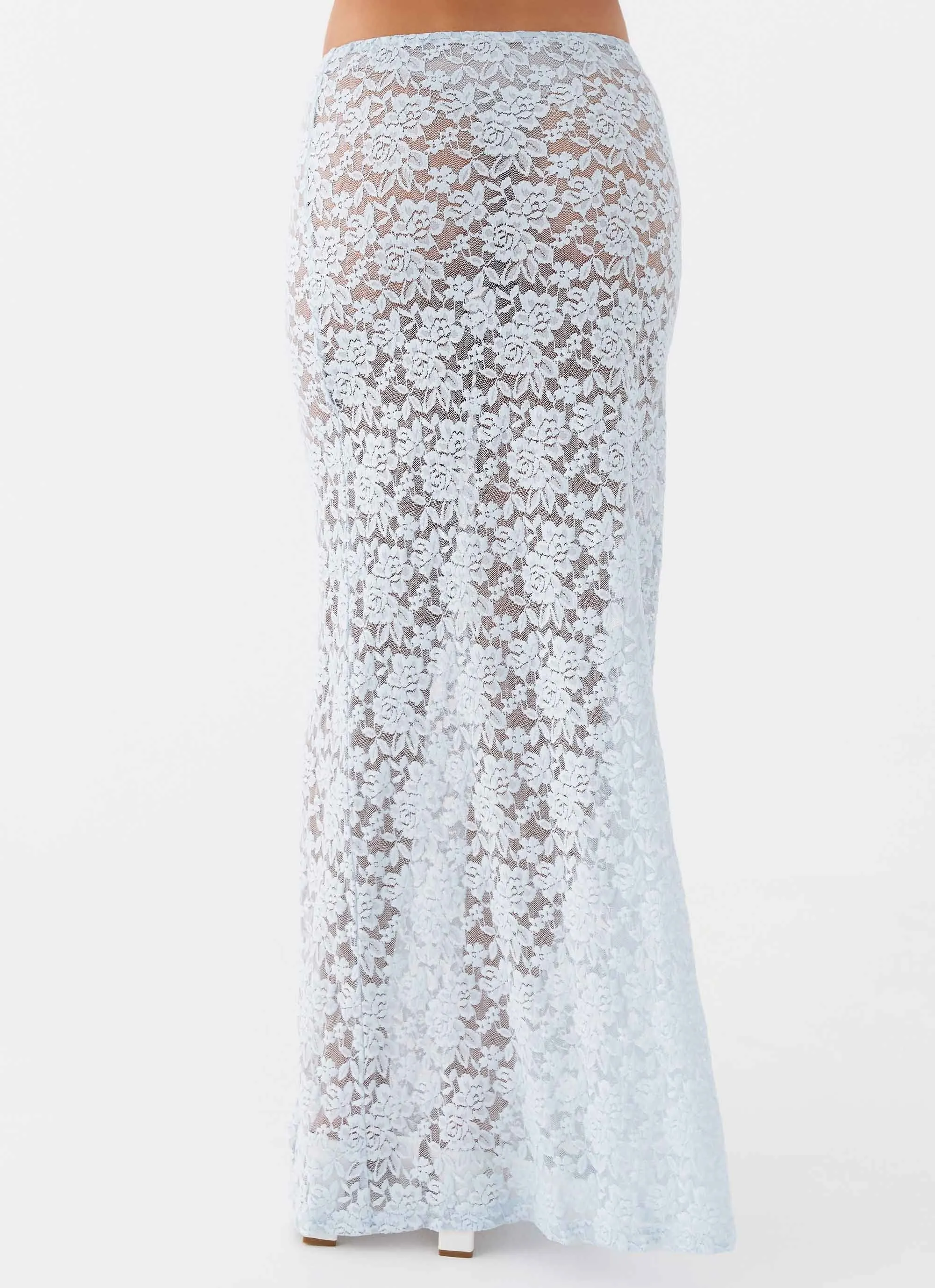 Zephyra Lace Maxi Skirt - Blue Cloud Water Resistant