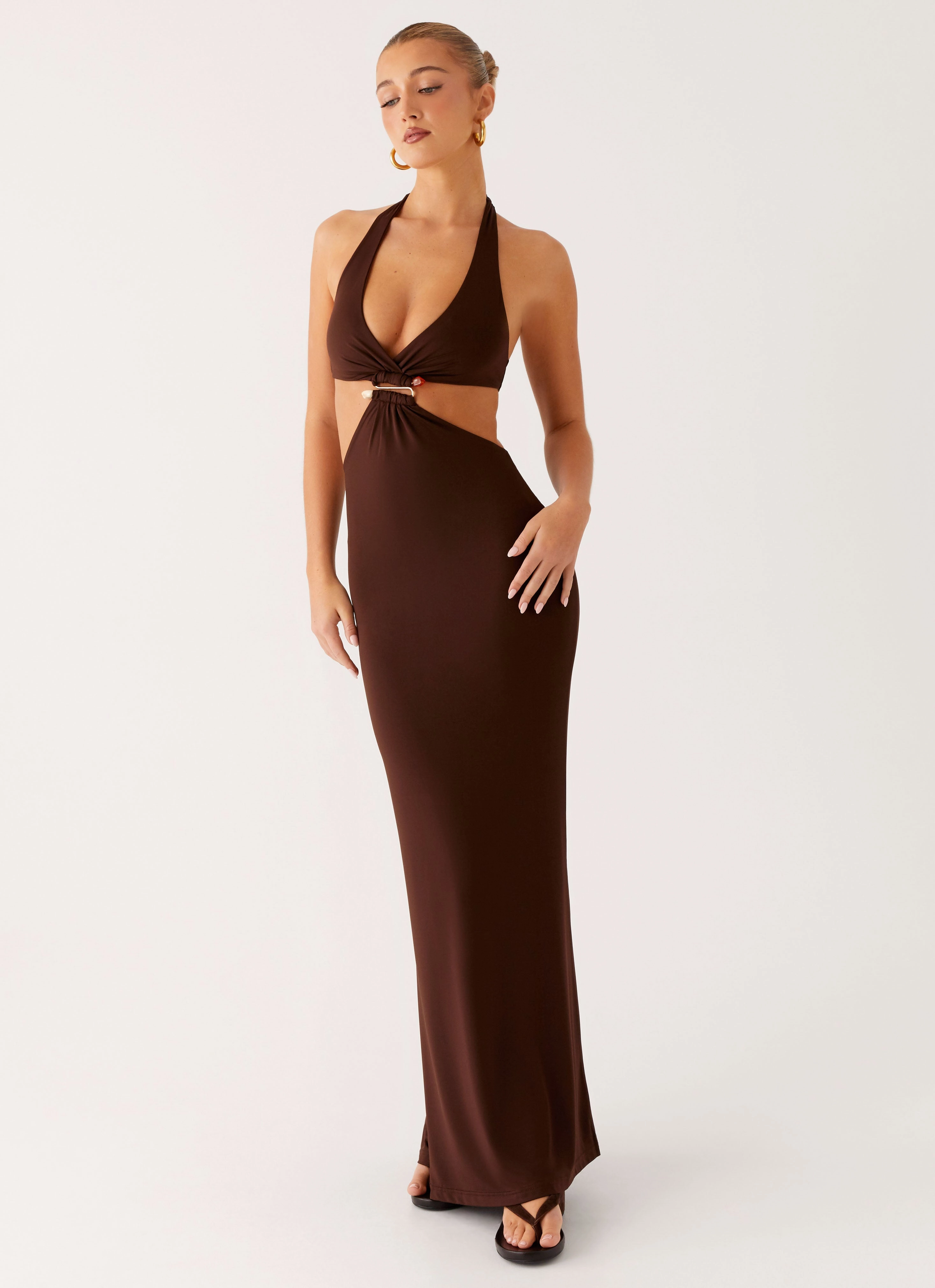 Shawnie Maxi Dress - Chocolate Flower Soft