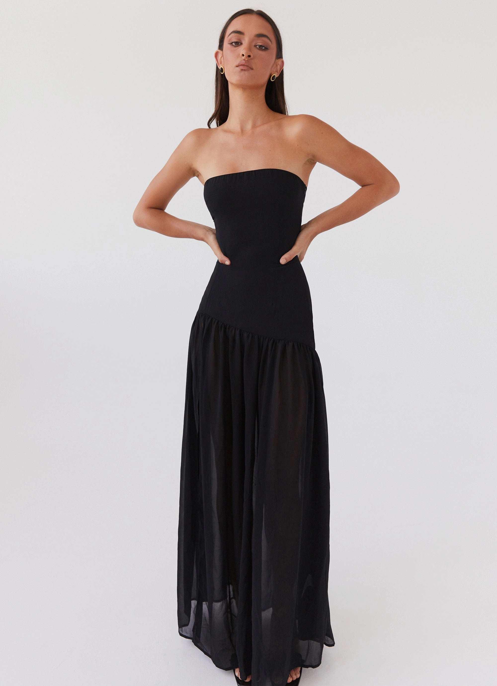 Eden Strapless Maxi Dress - Black Soft Design Functional Style