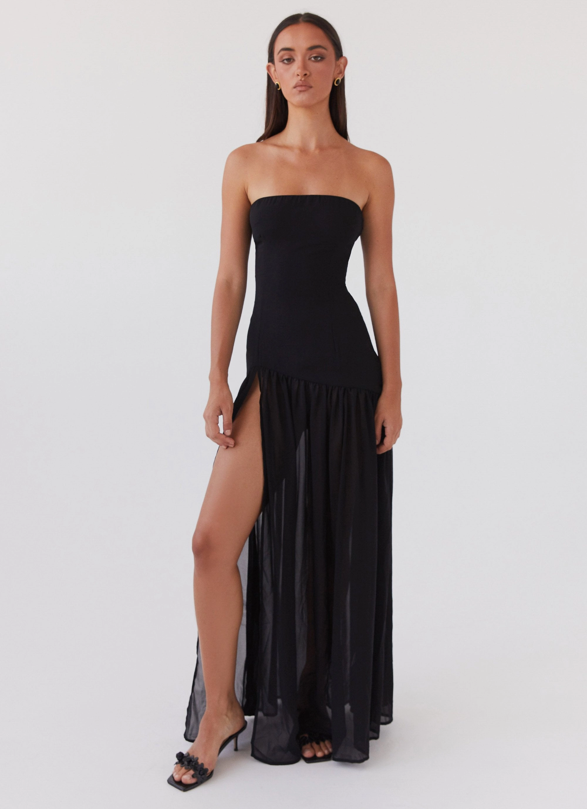 Easy Layering Piece Eden Strapless Maxi Dress - Black