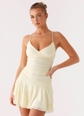 Sheath Shape Emily Mini Dress - Yellow Emily Mini Dress - Yellow Comfy Detail