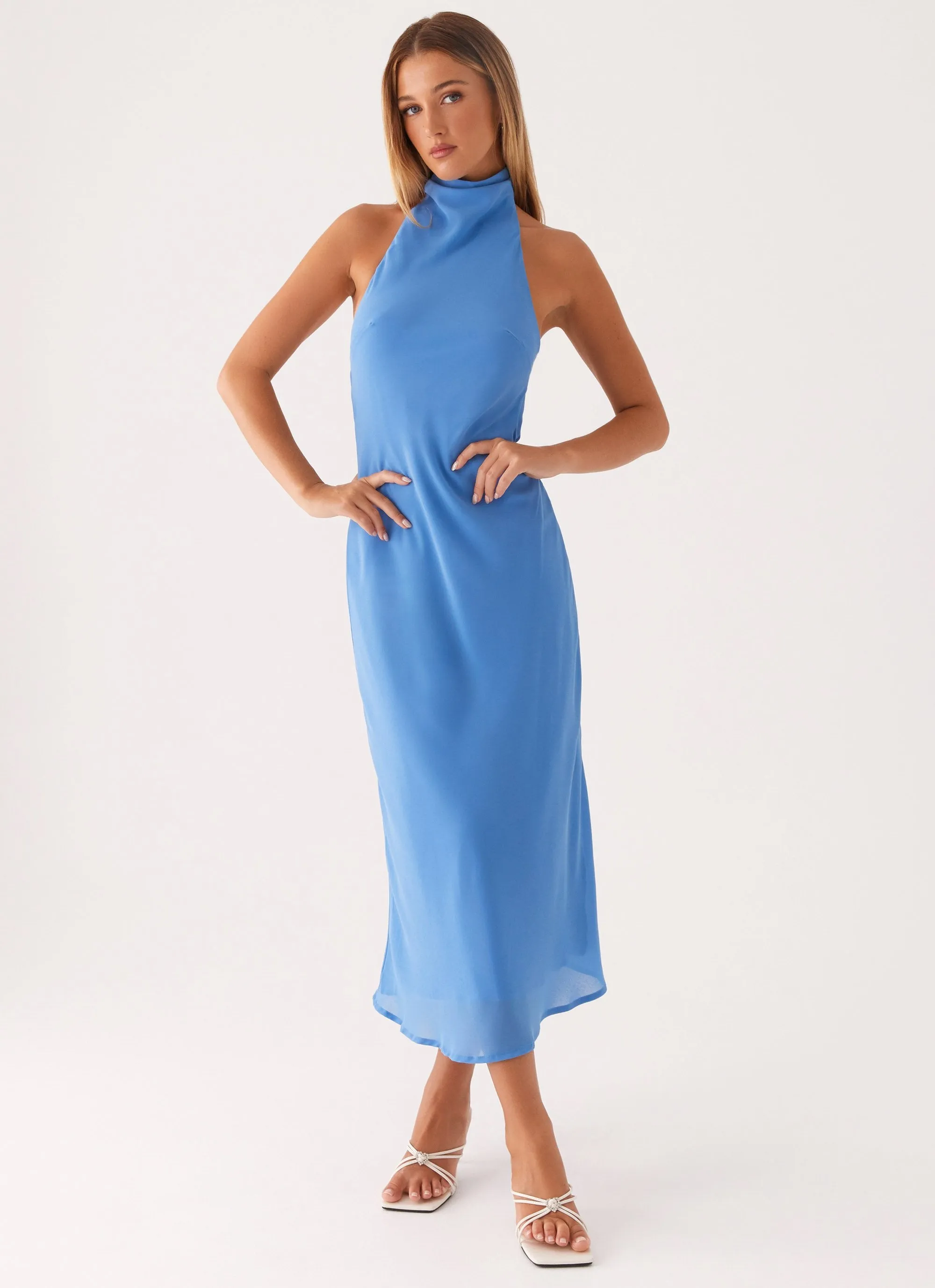Shelly Midi Dress - Azure Odorless Binding Tape Cool Comfort