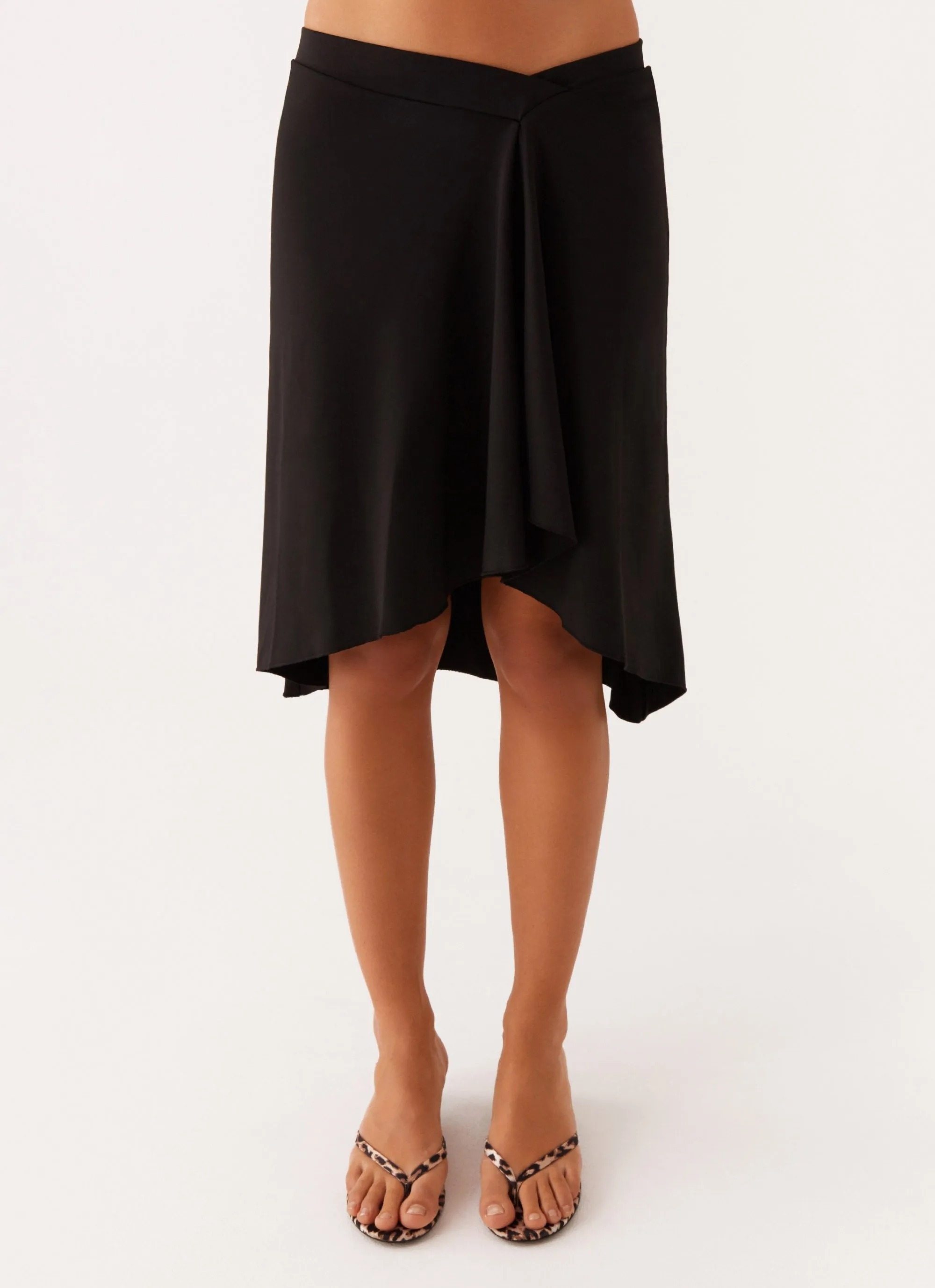 Shes A Lady Midi Skirt - Black Outfit Lineup Vibe Ready